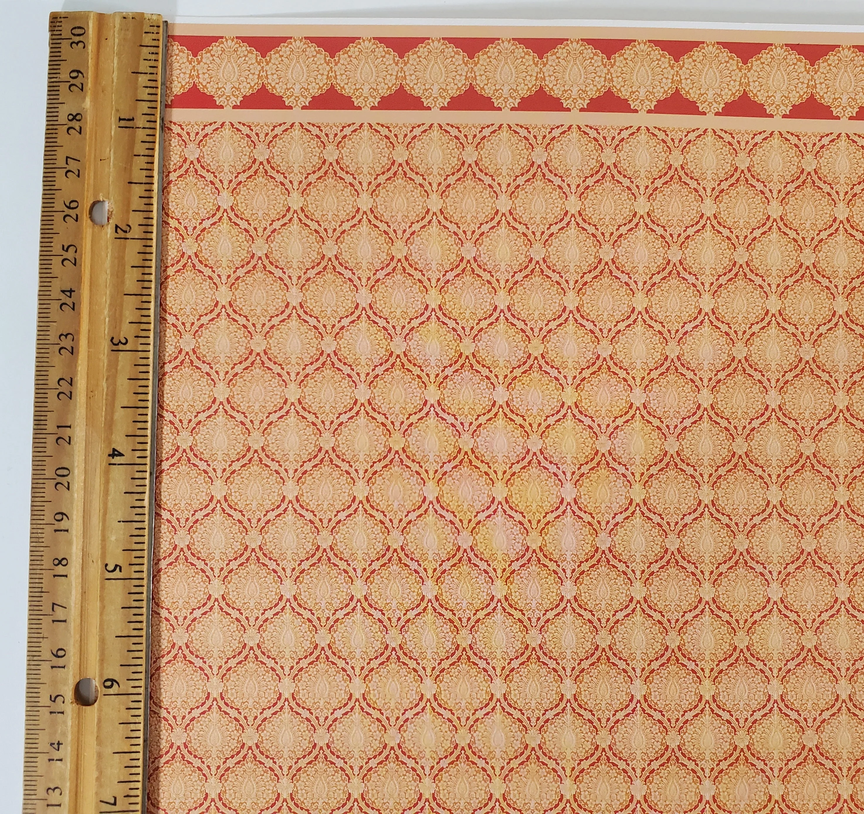 Dollhouse Wallpaper World Model Orange & Beige 1:12 Scale Flower Bursts - Image 4