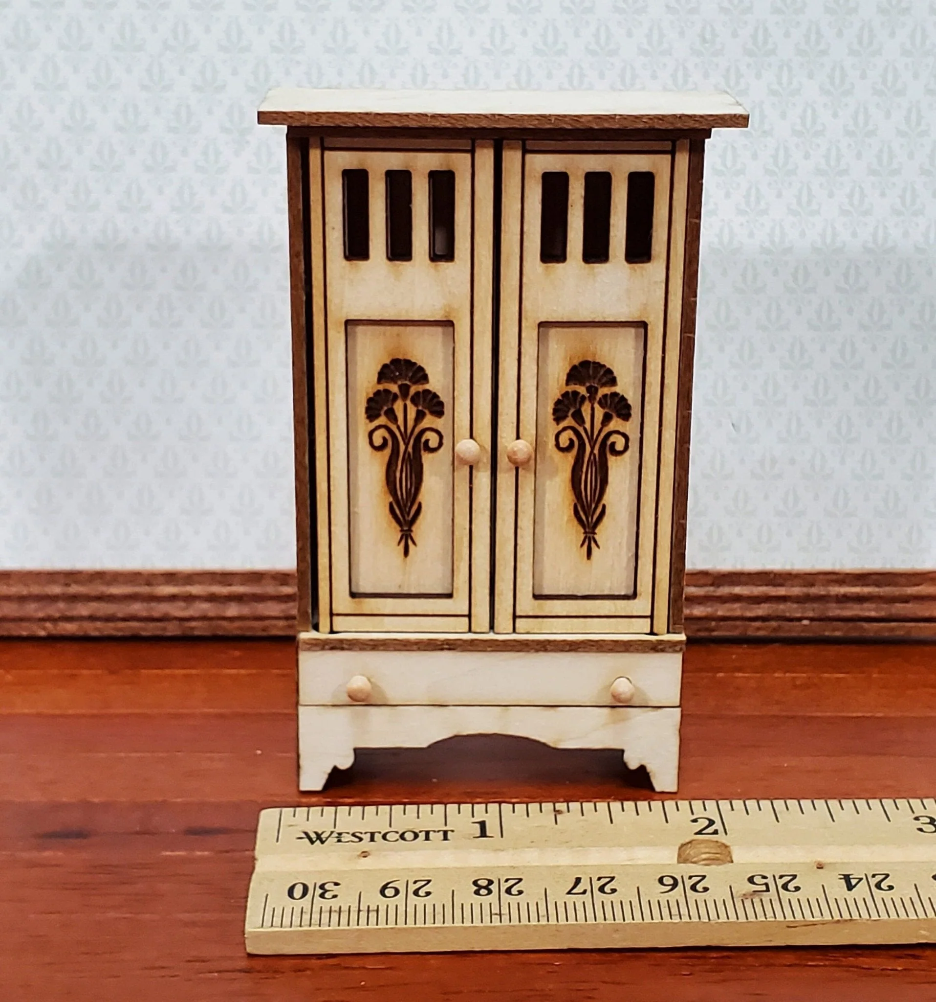 Dollhouse Wardrobe HALF SCALE Arts & Crafts Style Miniature Kit 1:24 Scale DIY - Image 7