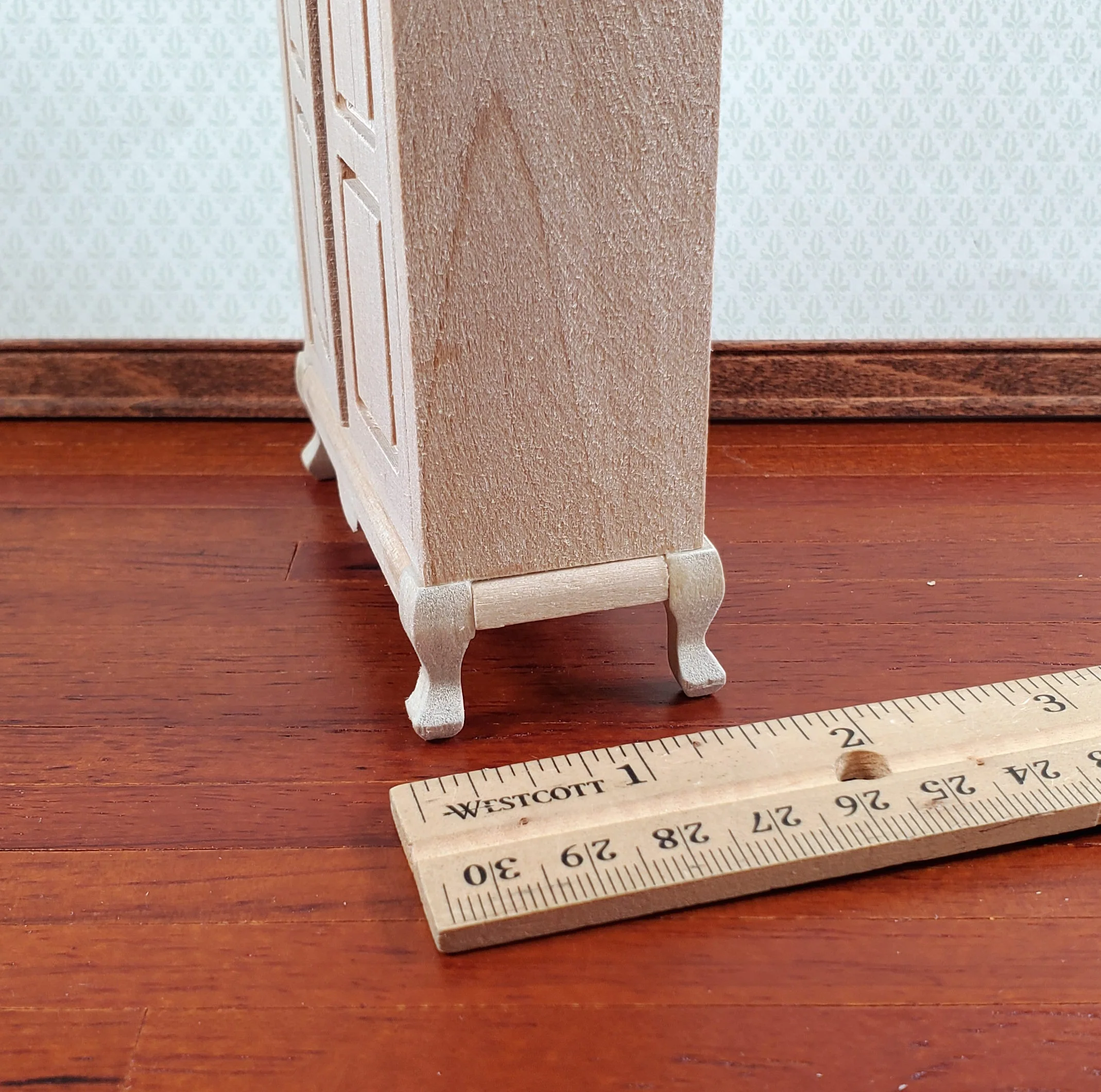 Dollhouse Wardrobe Tall Armoire Closet Furniture 1:12 Scale Unpainted - Image 6