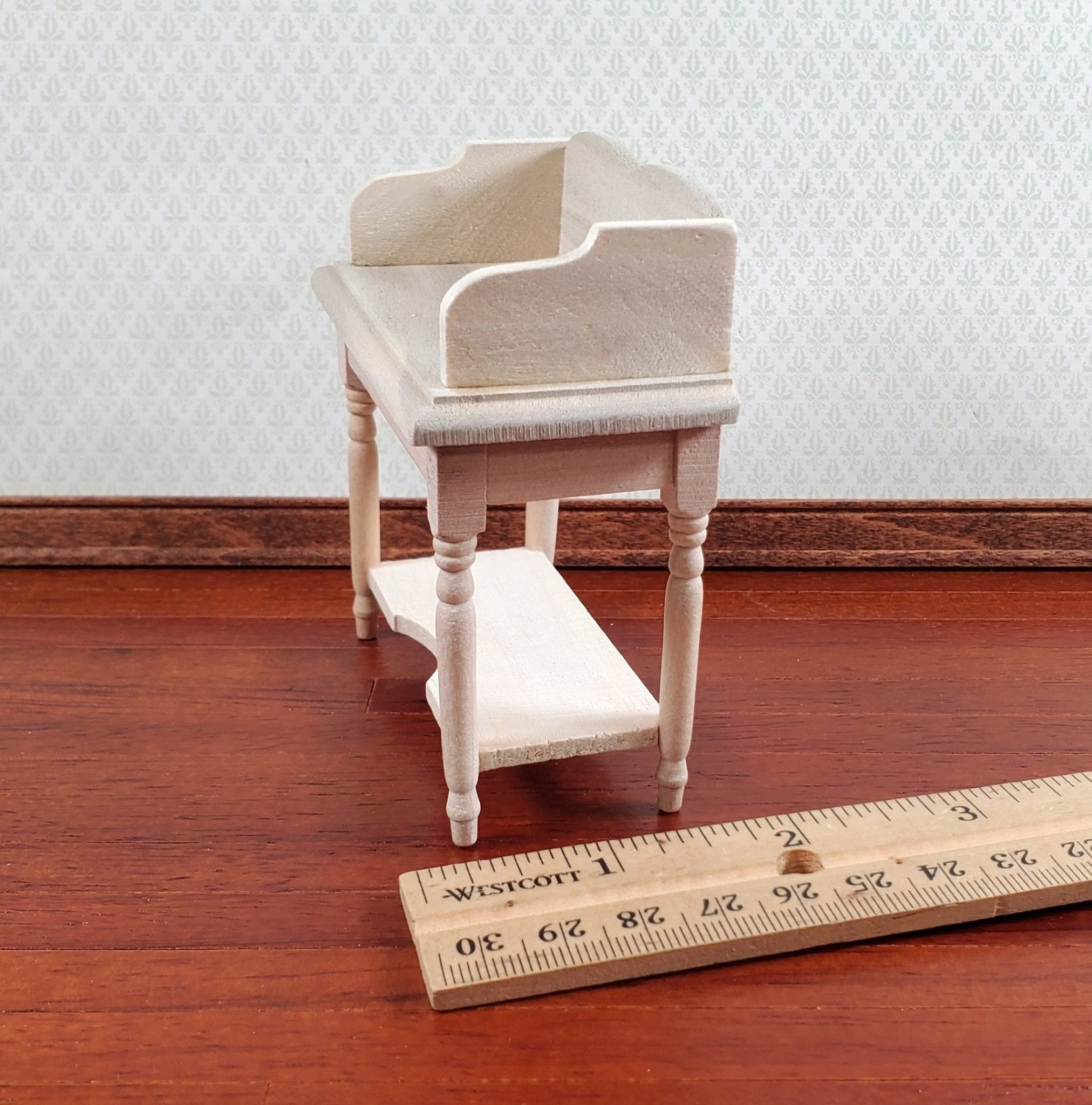 Dollhouse Wash Stand or Sideboard 1:12 Scale Miniature Furniture Unpainted Wood - Image 6