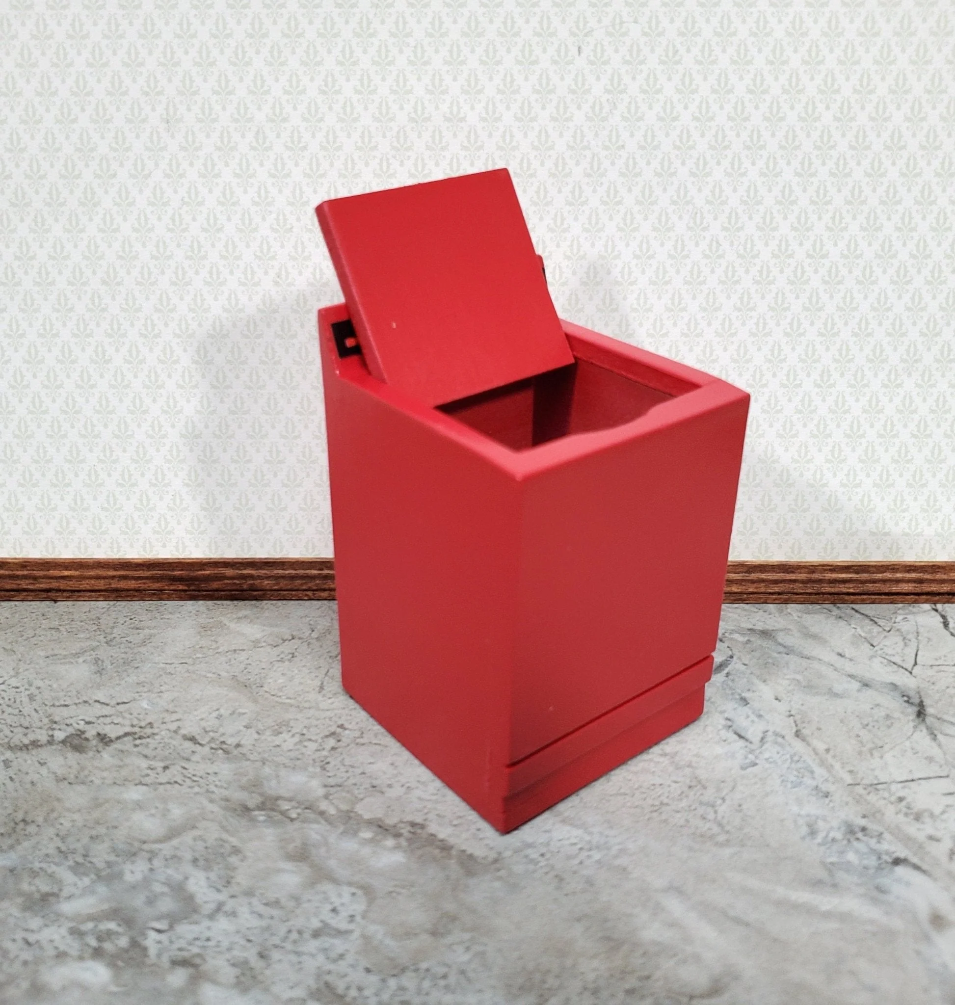 Dollhouse Washing Machine in RED and Black Modern Top Load 1:12 Scale Furniture - Image 2