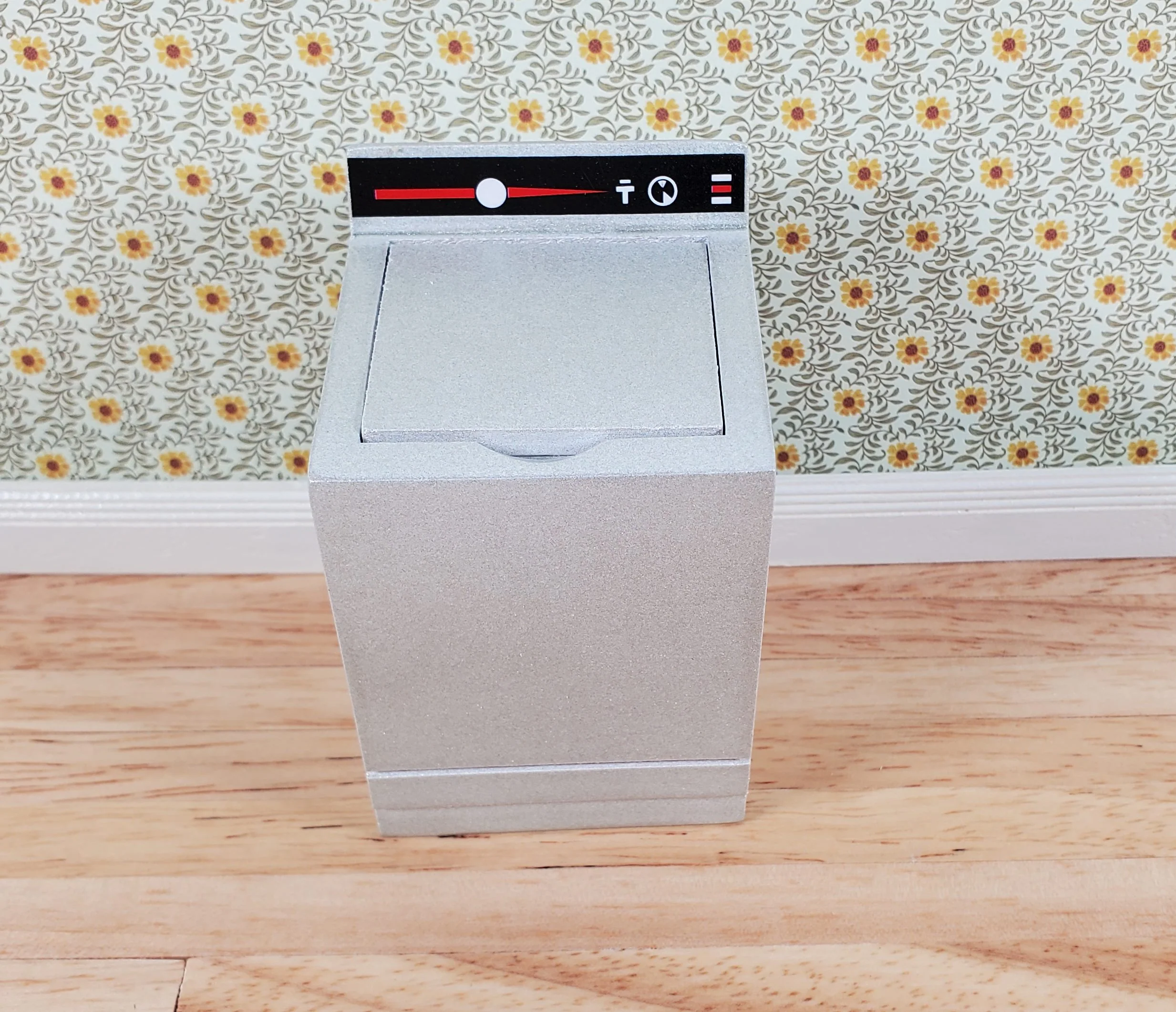 Dollhouse Washing Machine Silver Top Load Wash 1:12 Scale Modern Miniature - Image 2