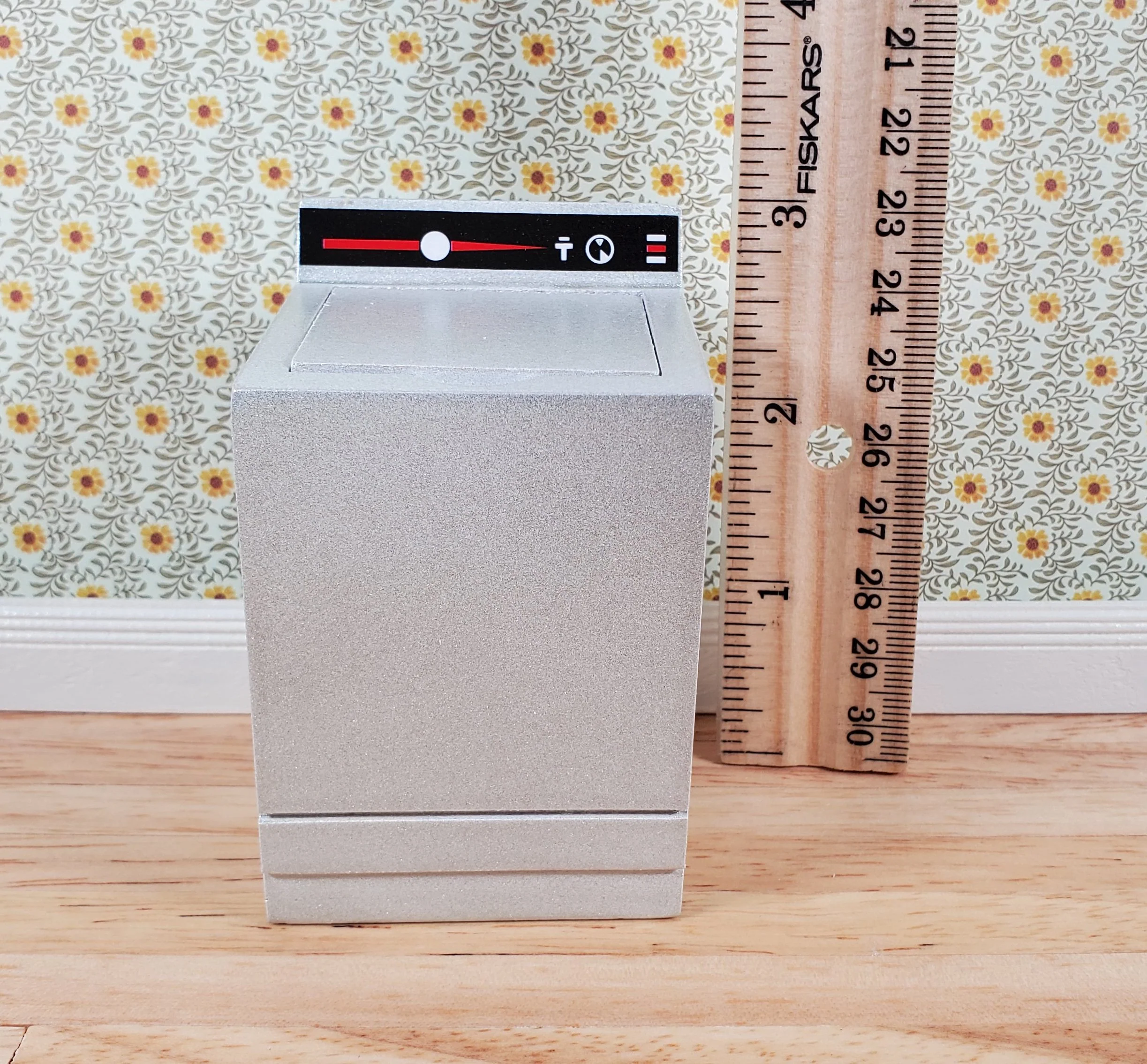 Dollhouse Washing Machine Silver Top Load Wash 1:12 Scale Modern Miniature - Image 5