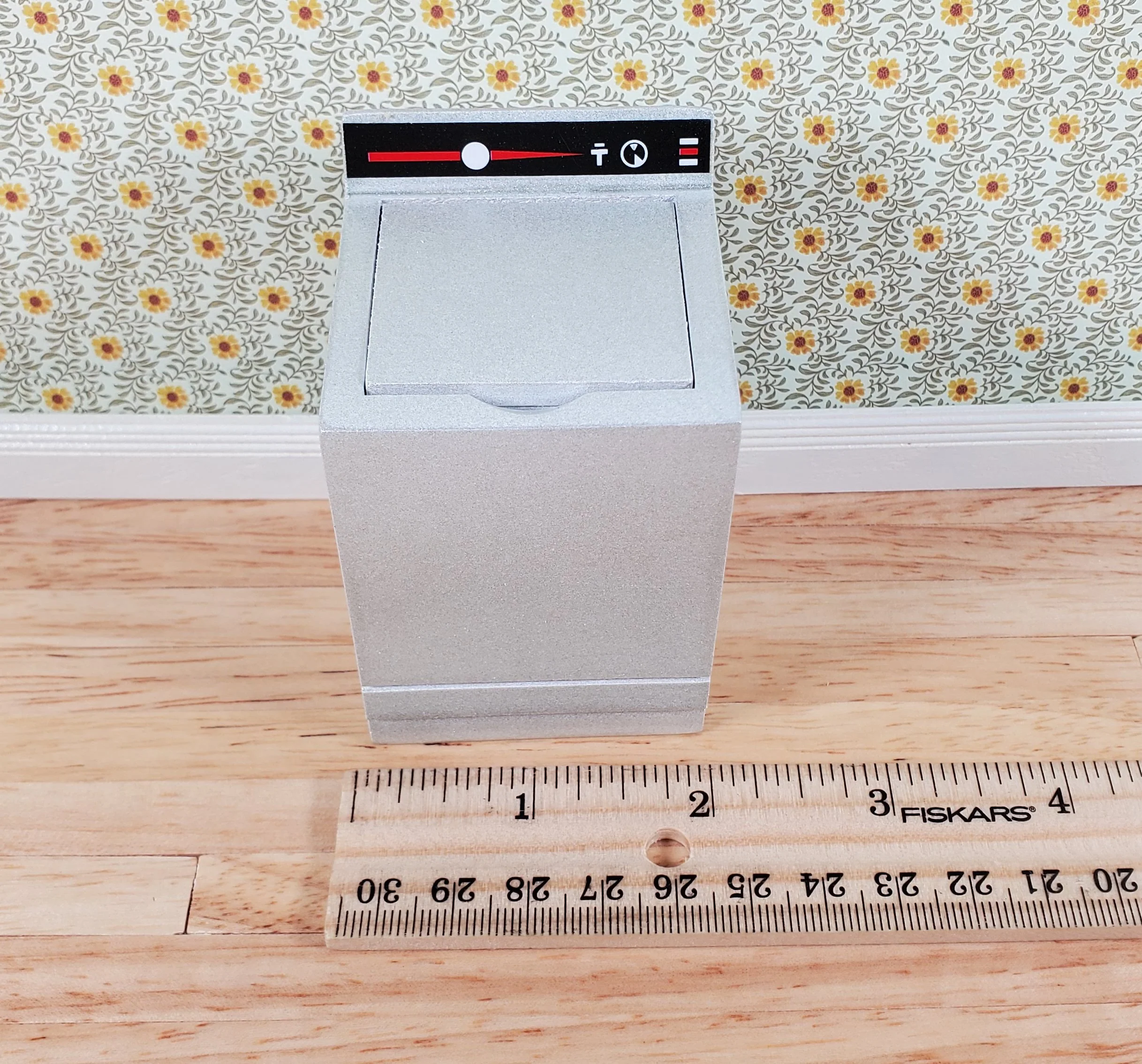 Dollhouse Washing Machine Silver Top Load Wash 1:12 Scale Modern Miniature - Image 6