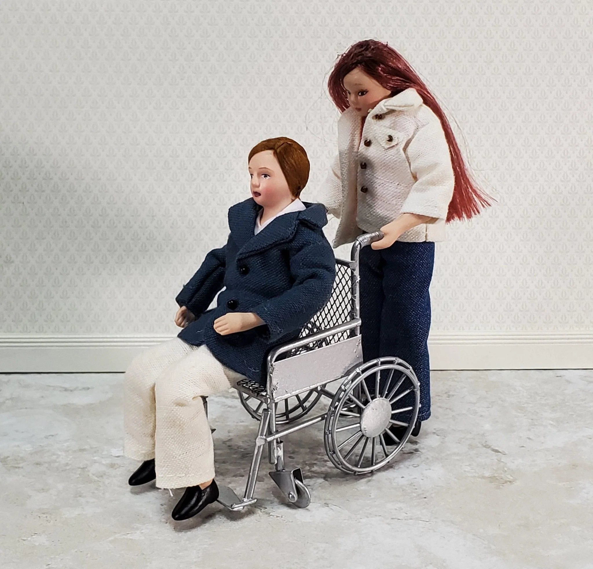 Dollhouse Wheelchair Modern Metal 1:12 Scale Miniature Accessory - Image 6
