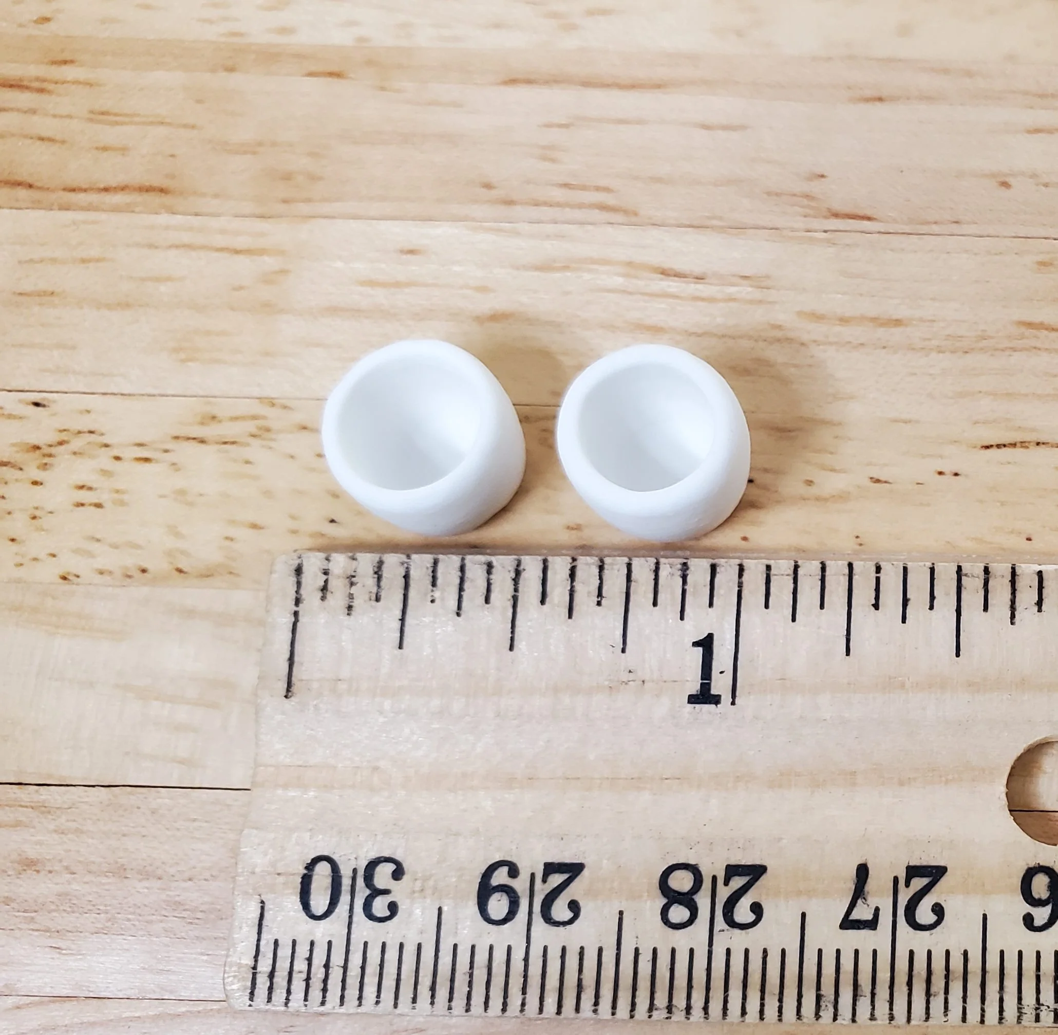 Dollhouse White Ceramic Cup Set of 2 1:12 Scale Miniature - Image 3