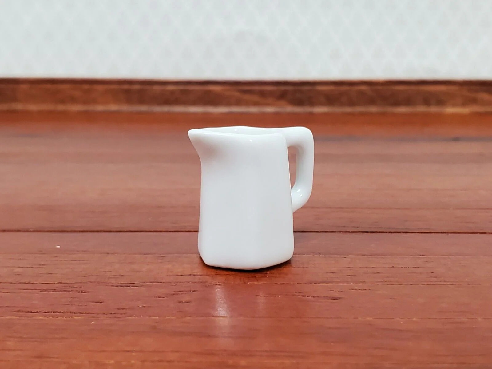 Dollhouse White Pitcher with Handle Ceramic 1:12 Scale Miniature Kitchen Dishes - Image 2
