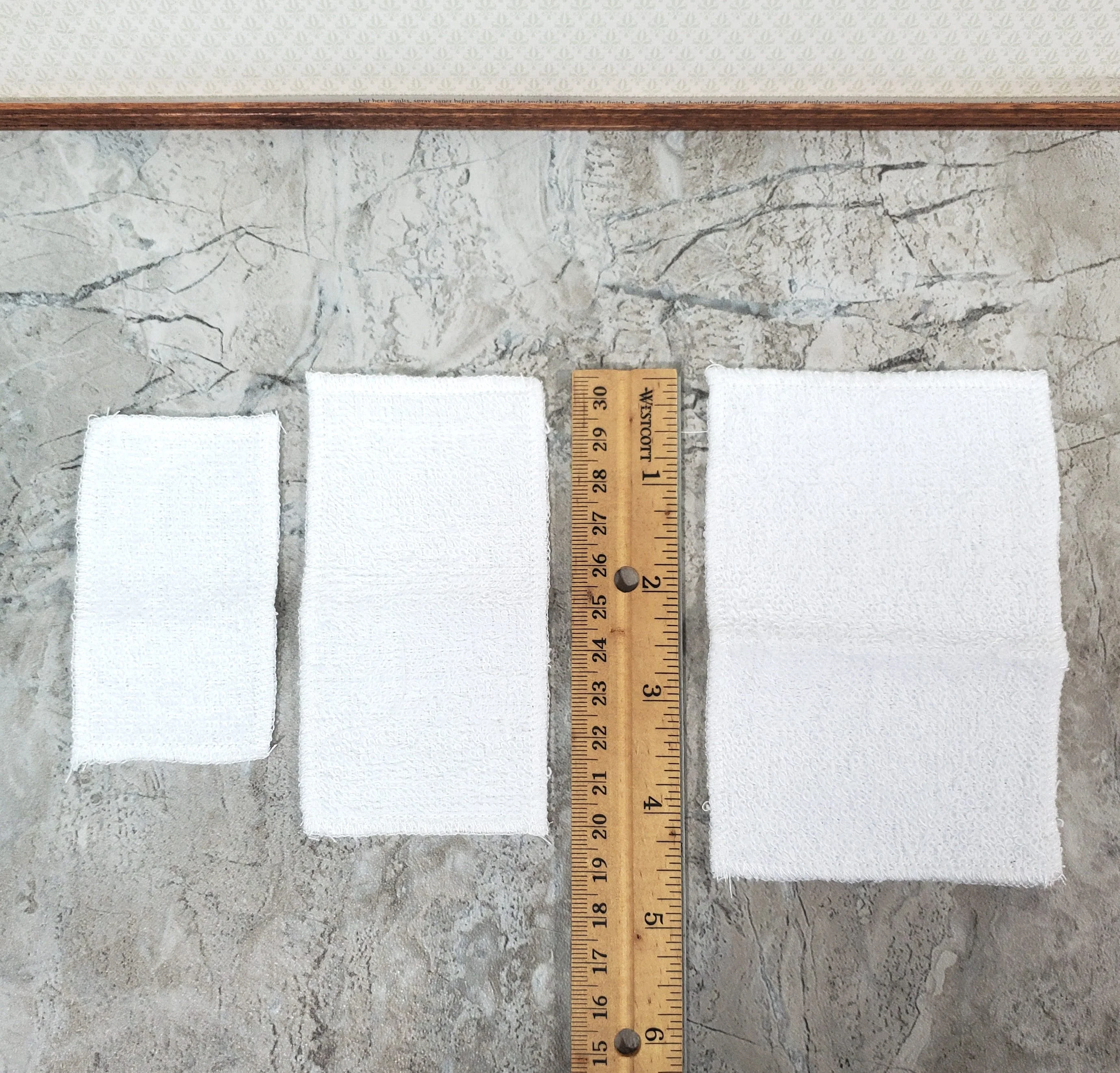 Dollhouse White Towels Set of 3 Bath or Beach 1:12 Scale Miniature Bathroom - Image 4