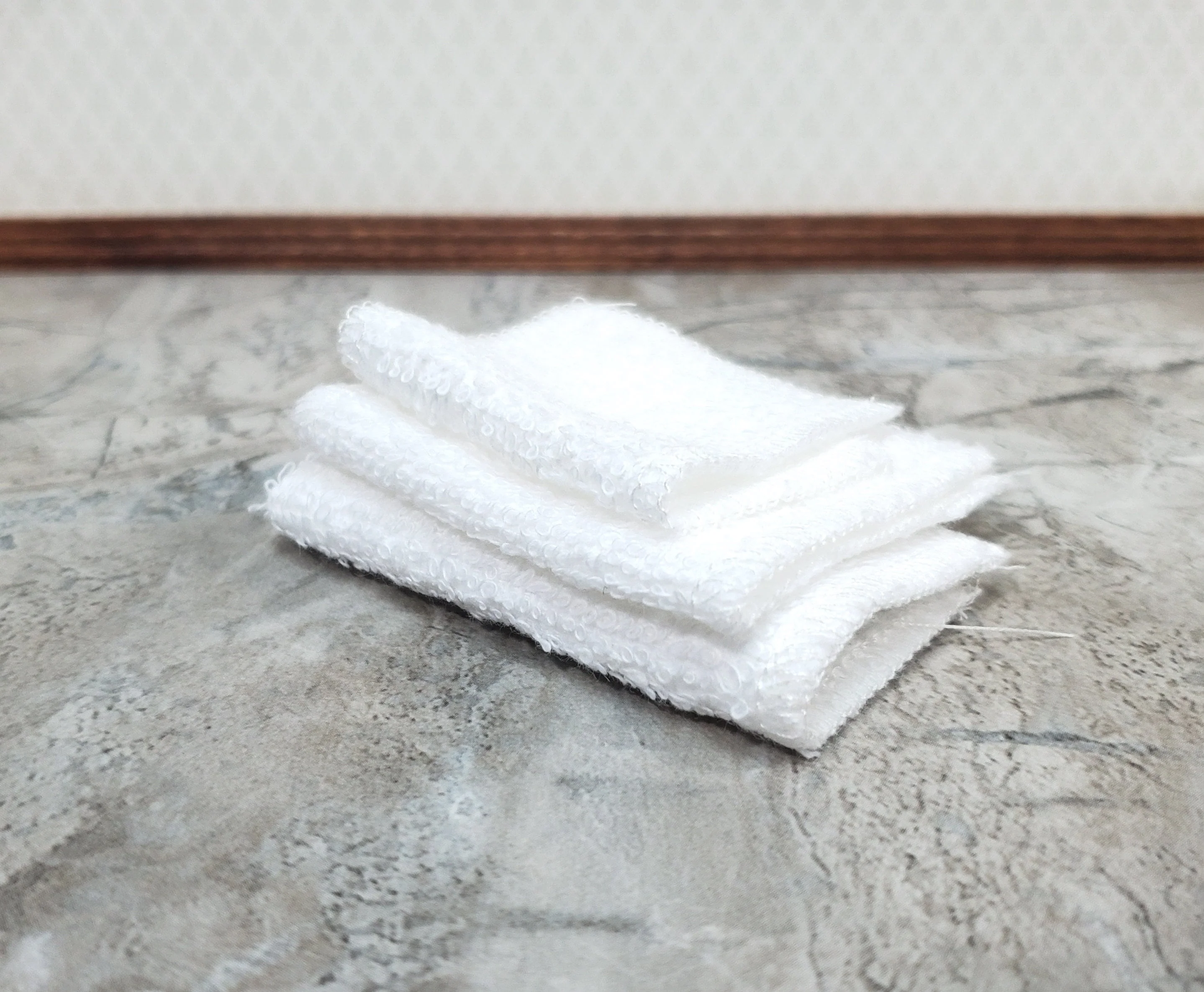 Dollhouse White Towels Set of 3 Bath or Beach 1:12 Scale Miniature Bathroom - Image 6