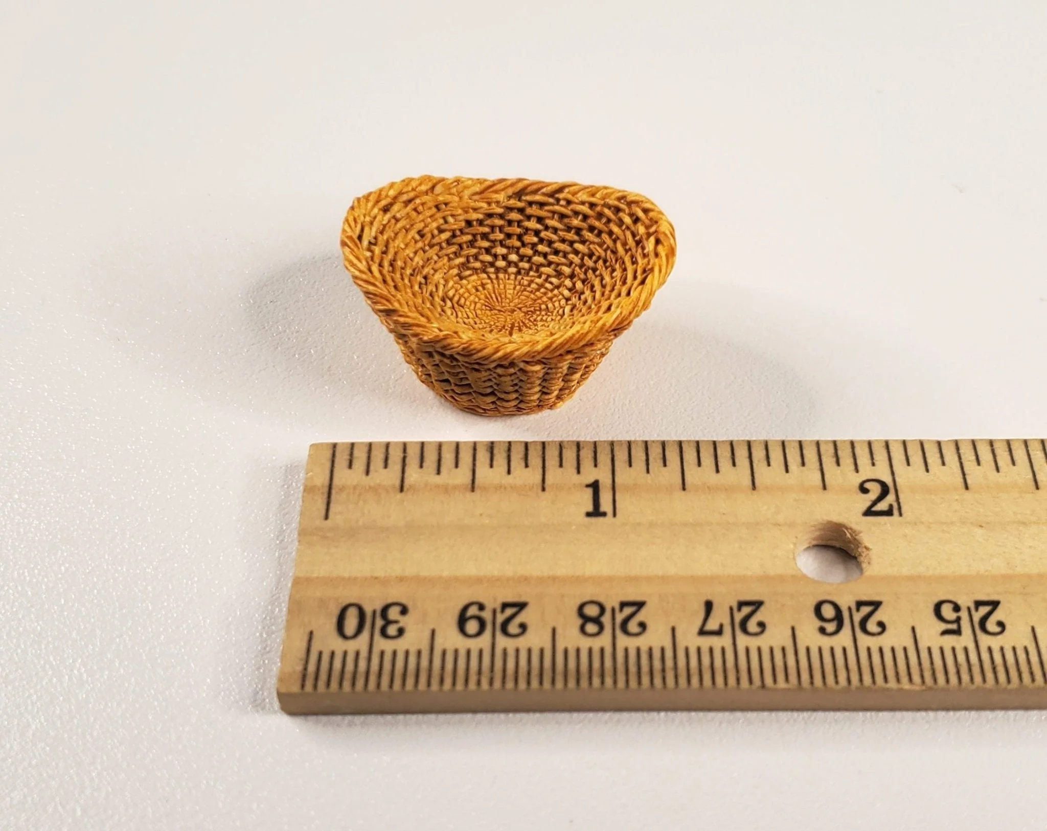 Dollhouse Wicker Style Basket Fruit Bowl 1:12 Scale Miniature Decor Accessories - Image 4