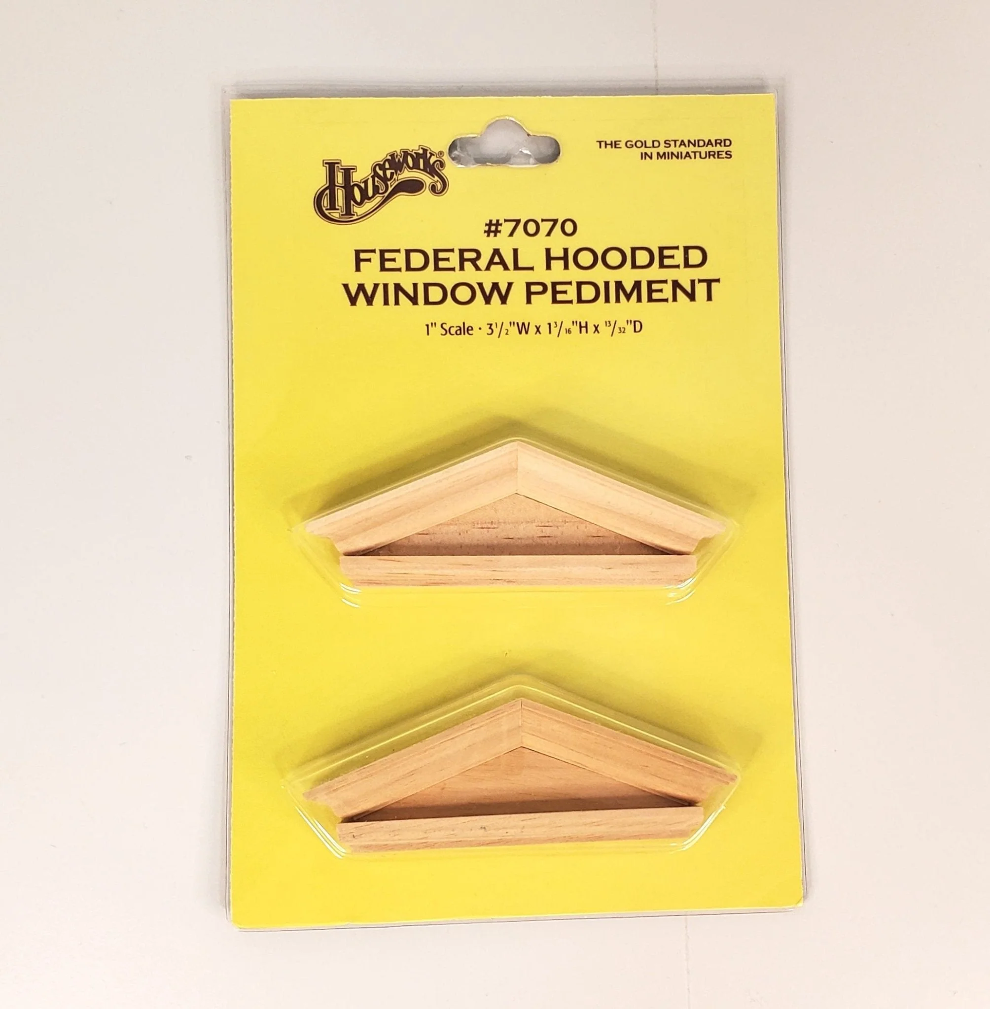 Dollhouse Window Pediment Federal Hooded Style Wood 1:12 Scale Houseworks #7070