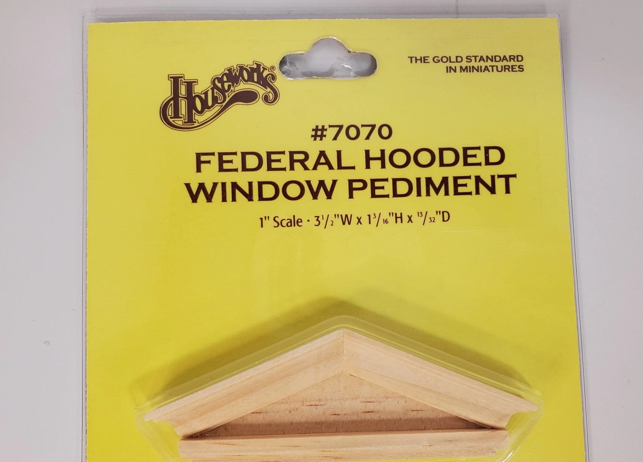 Dollhouse Window Pediment Federal Hooded Style Wood 1:12 Scale Houseworks #7070 - Image 3