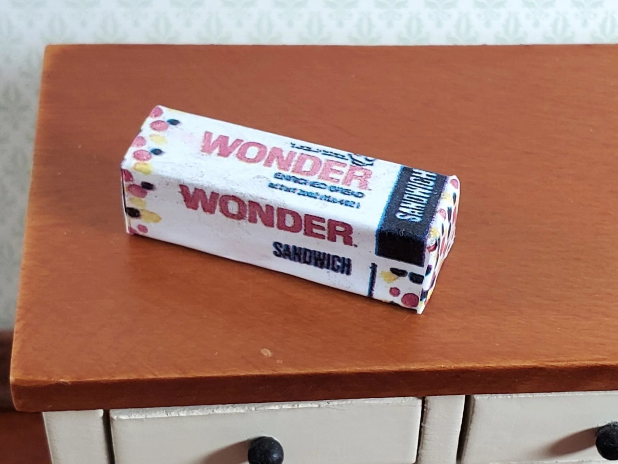 Dollhouse Wonder Bread Loaf Sandwich 1:12 Scale Miniature Food Groceries - Image 2