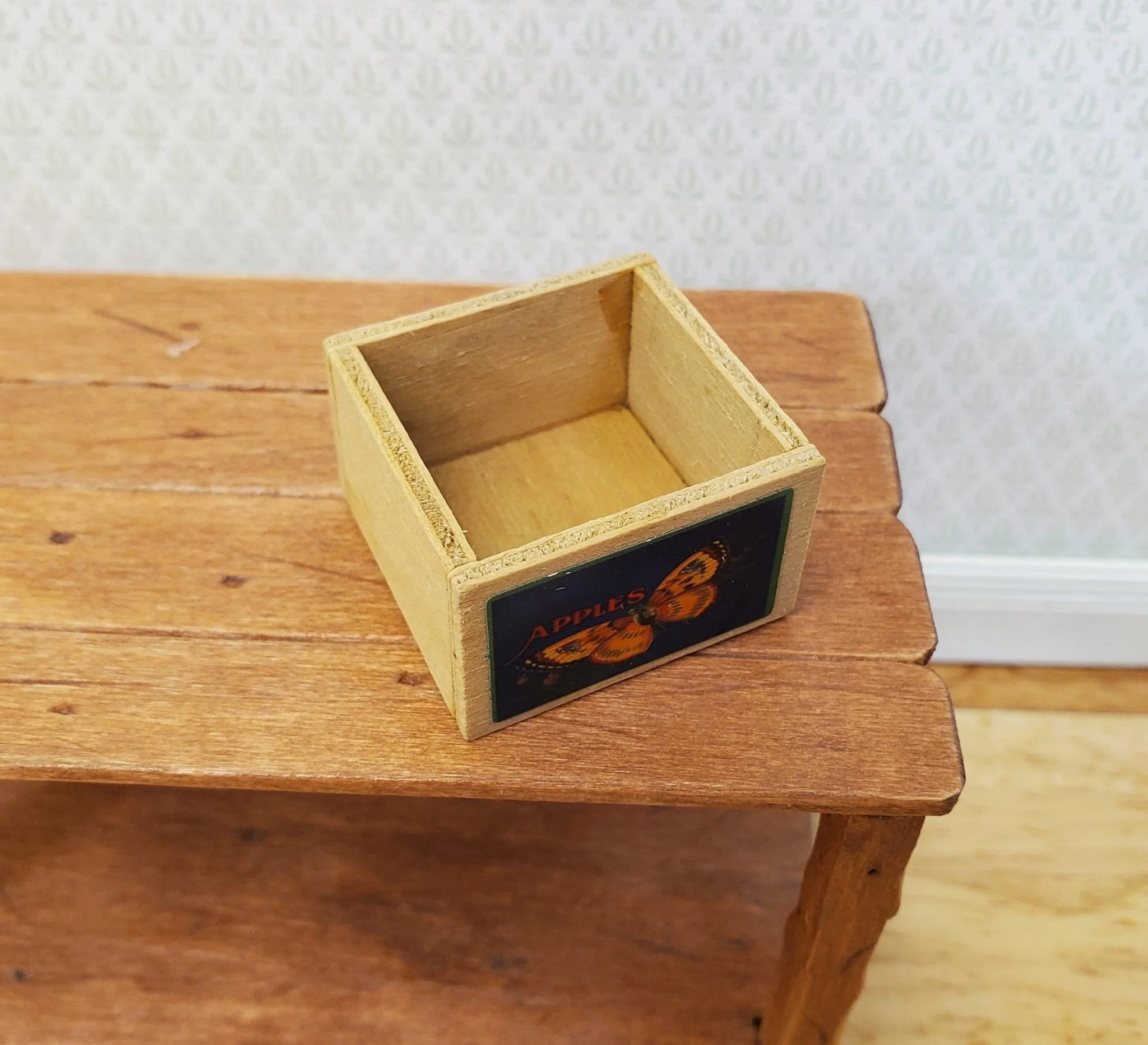 Dollhouse Wood Crate Apples Label for Fruits or Vegetables 1:12 Scale Miniature - Image 2