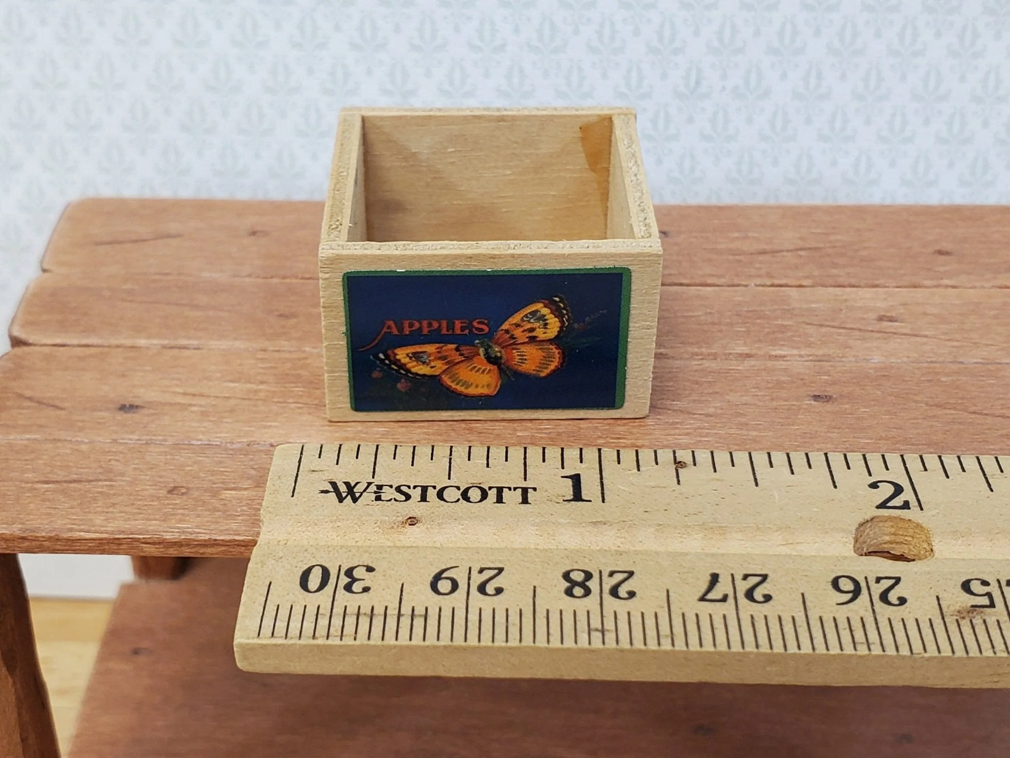 Dollhouse Wood Crate Apples Label for Fruits or Vegetables 1:12 Scale Miniature - Image 3