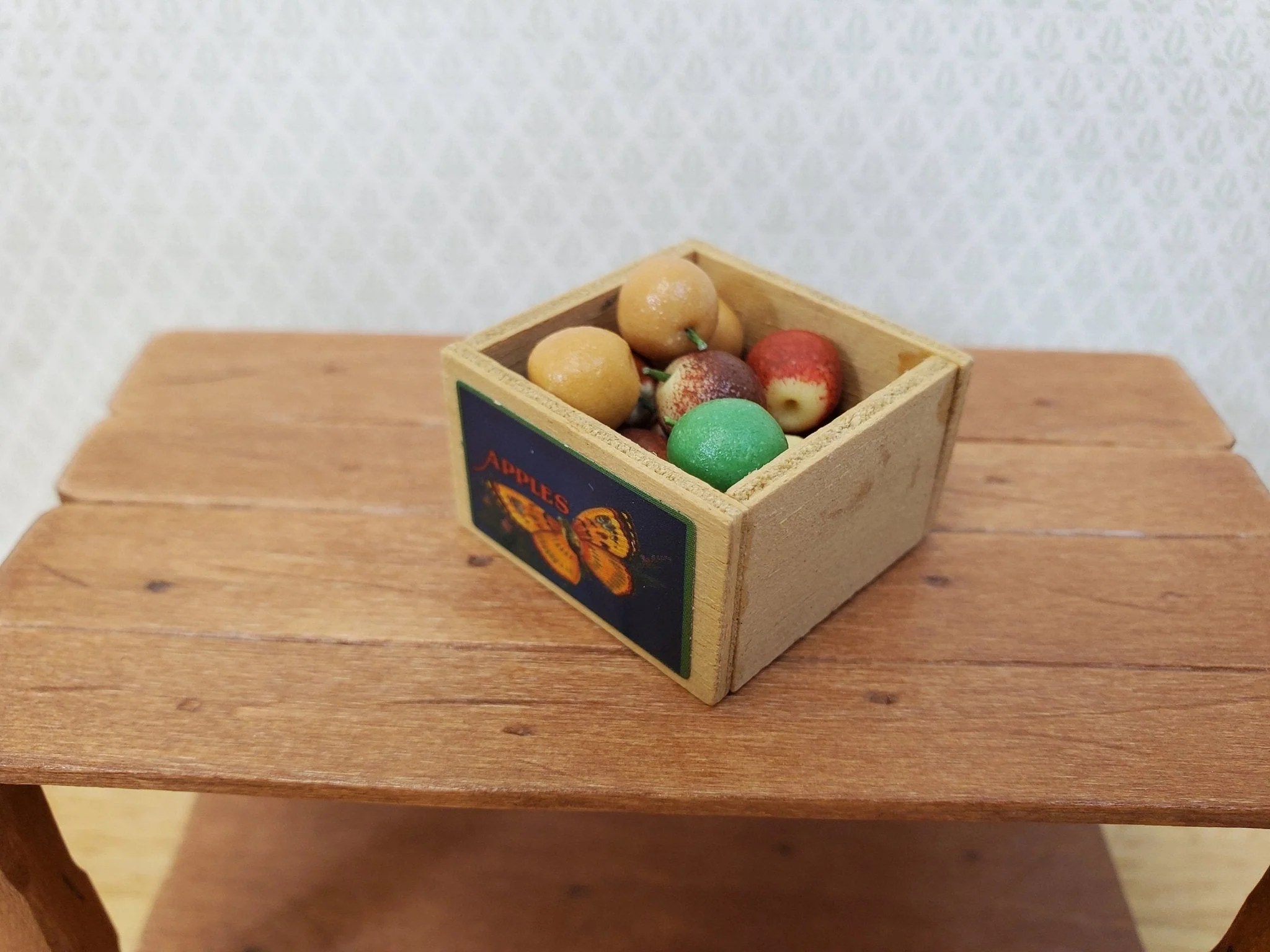 Dollhouse Wood Crate Apples Label for Fruits or Vegetables 1:12 Scale Miniature - Image 5