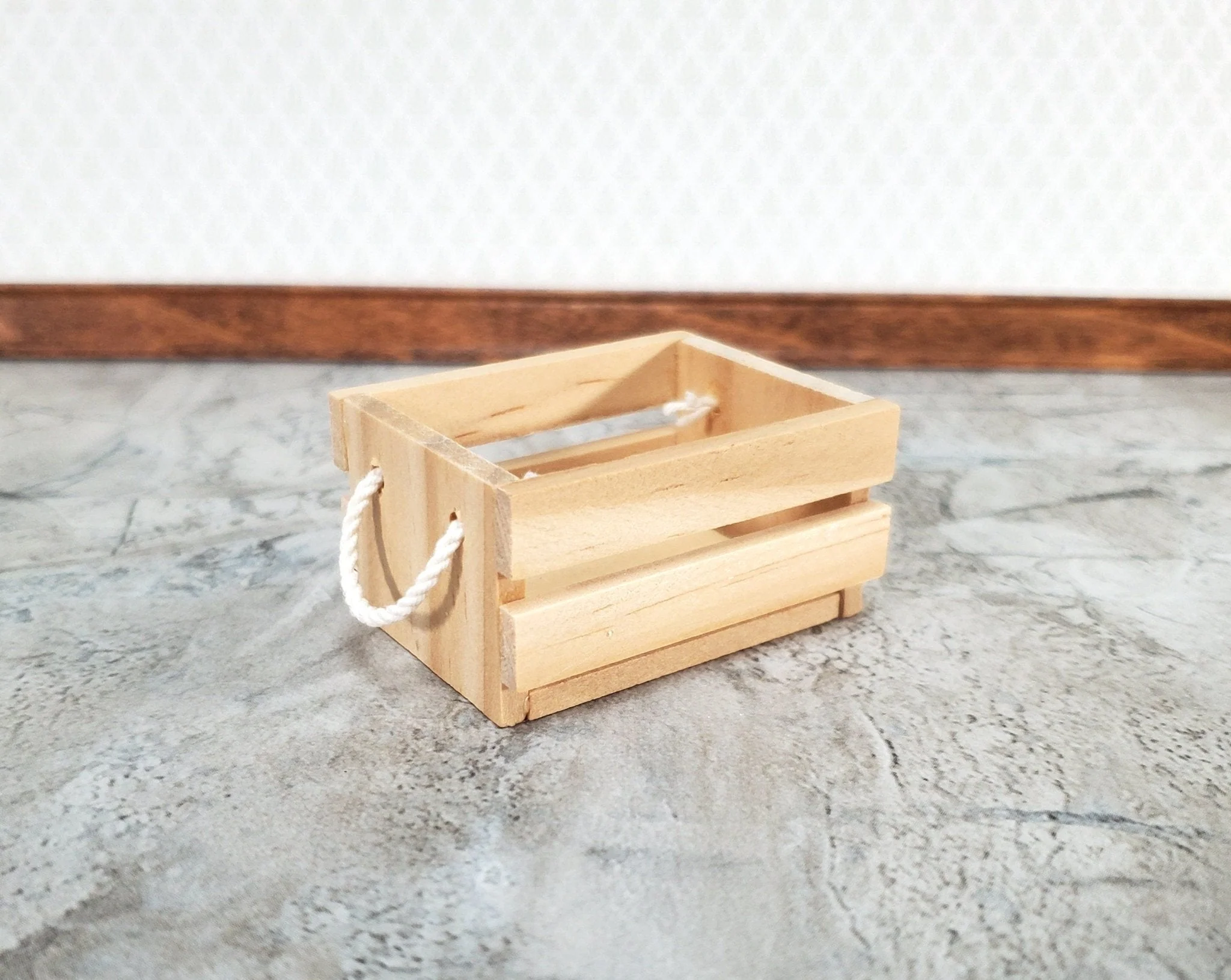 Dollhouse Wood Crate for Fruits or Vegetables Large 1:12 or 1/6 Scale Miniature