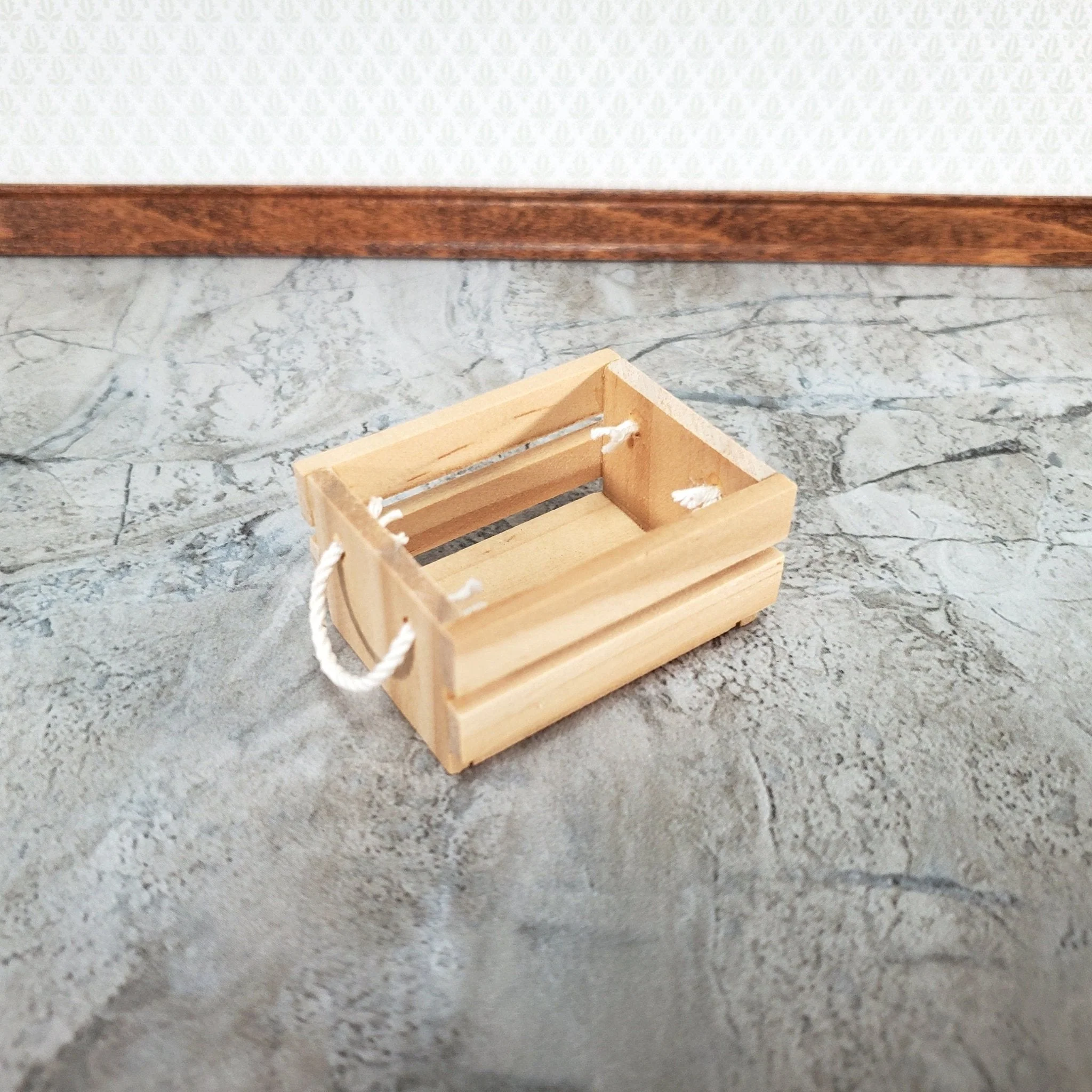 Dollhouse Wood Crate for Fruits or Vegetables Large 1:12 or 1/6 Scale Miniature - Image 2