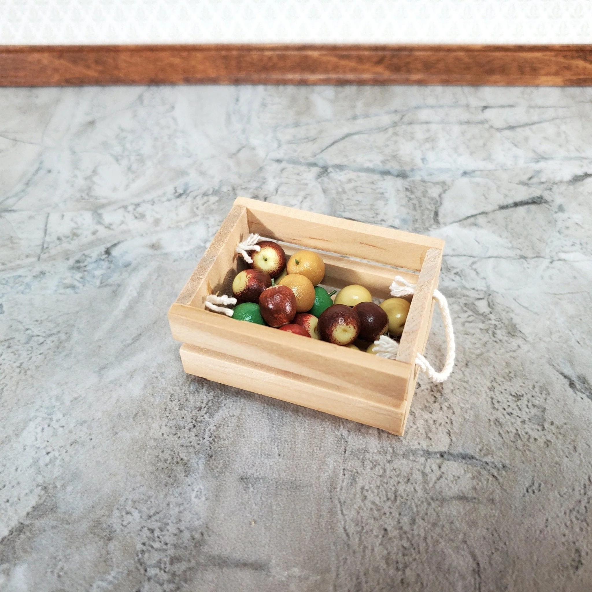 Dollhouse Wood Crate for Fruits or Vegetables Large 1:12 or 1/6 Scale Miniature - Image 4