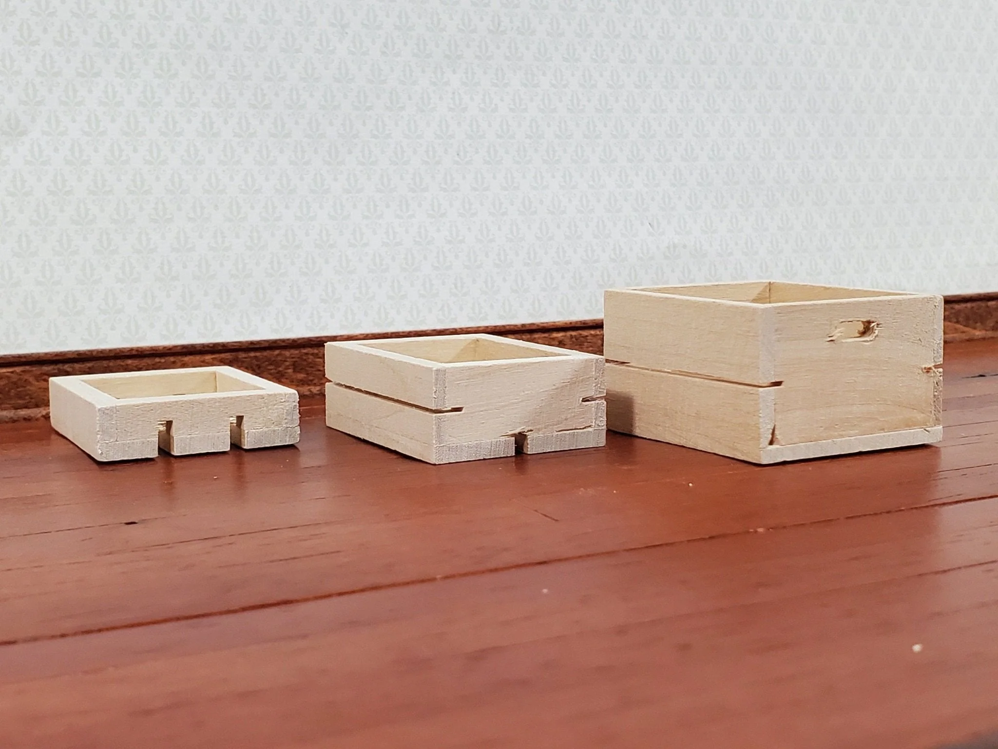 Dollhouse Wood Crates for Fruits or Vegetables Set of 3 1:12 Scale Miniatures - Image 7