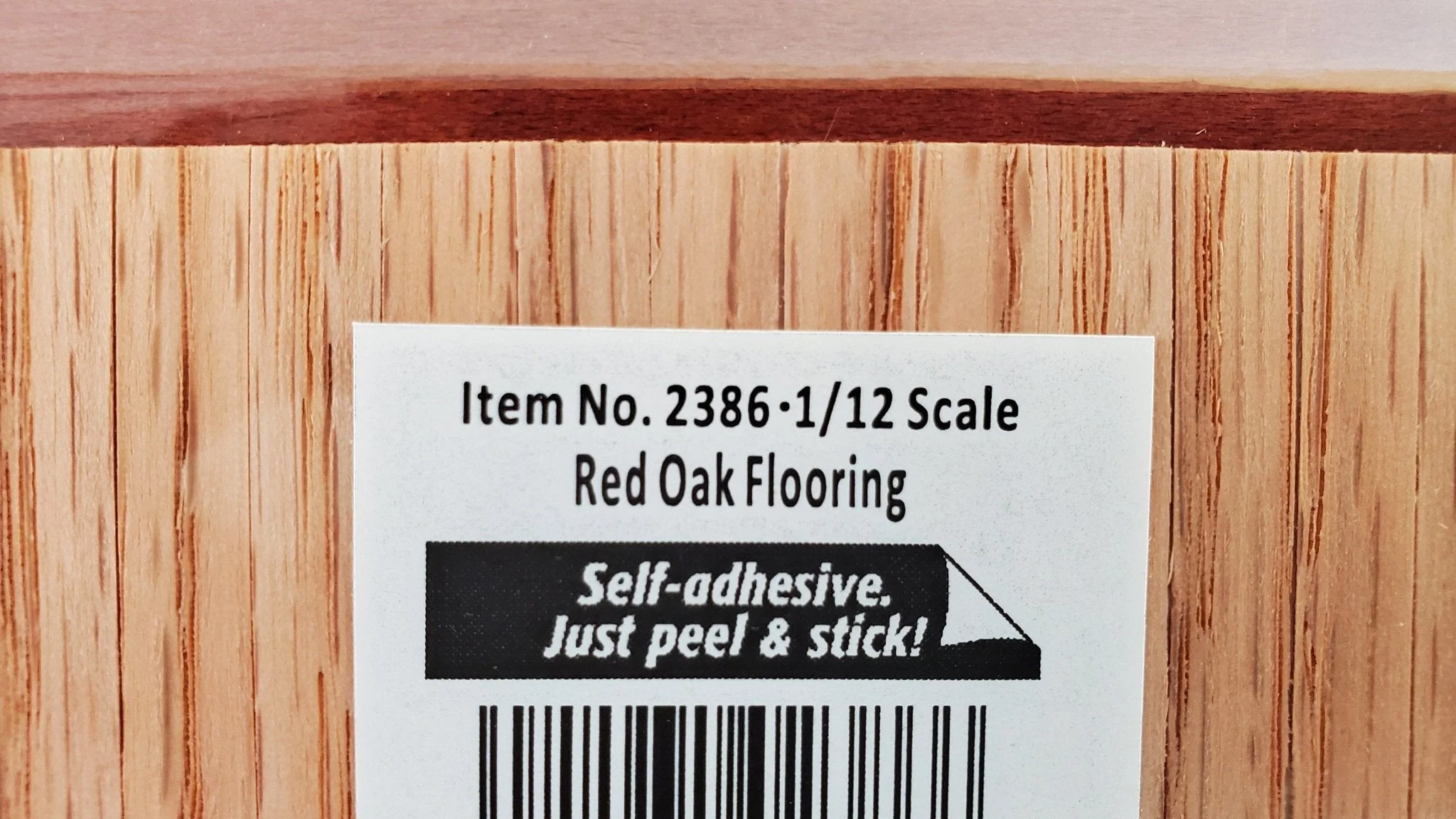 Dollhouse Wood Floor Red Oak Real Wood Peel & Stick 1:12 Scale 17" x 11" Houseworks #2386 - Image 4