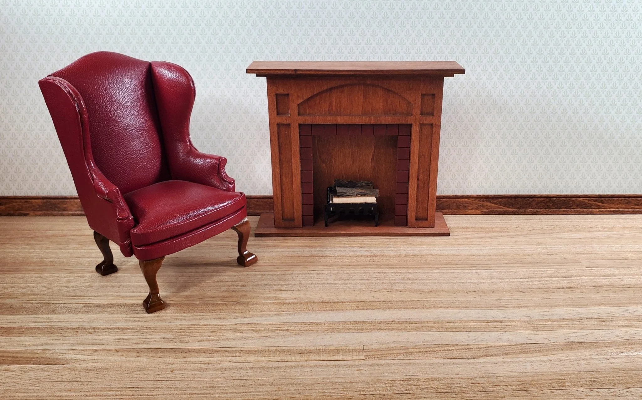 Dollhouse Wood Floor Weathered Oak Real Wood Peel & Stick 1:12 Scale 17" x 11" - Image 4