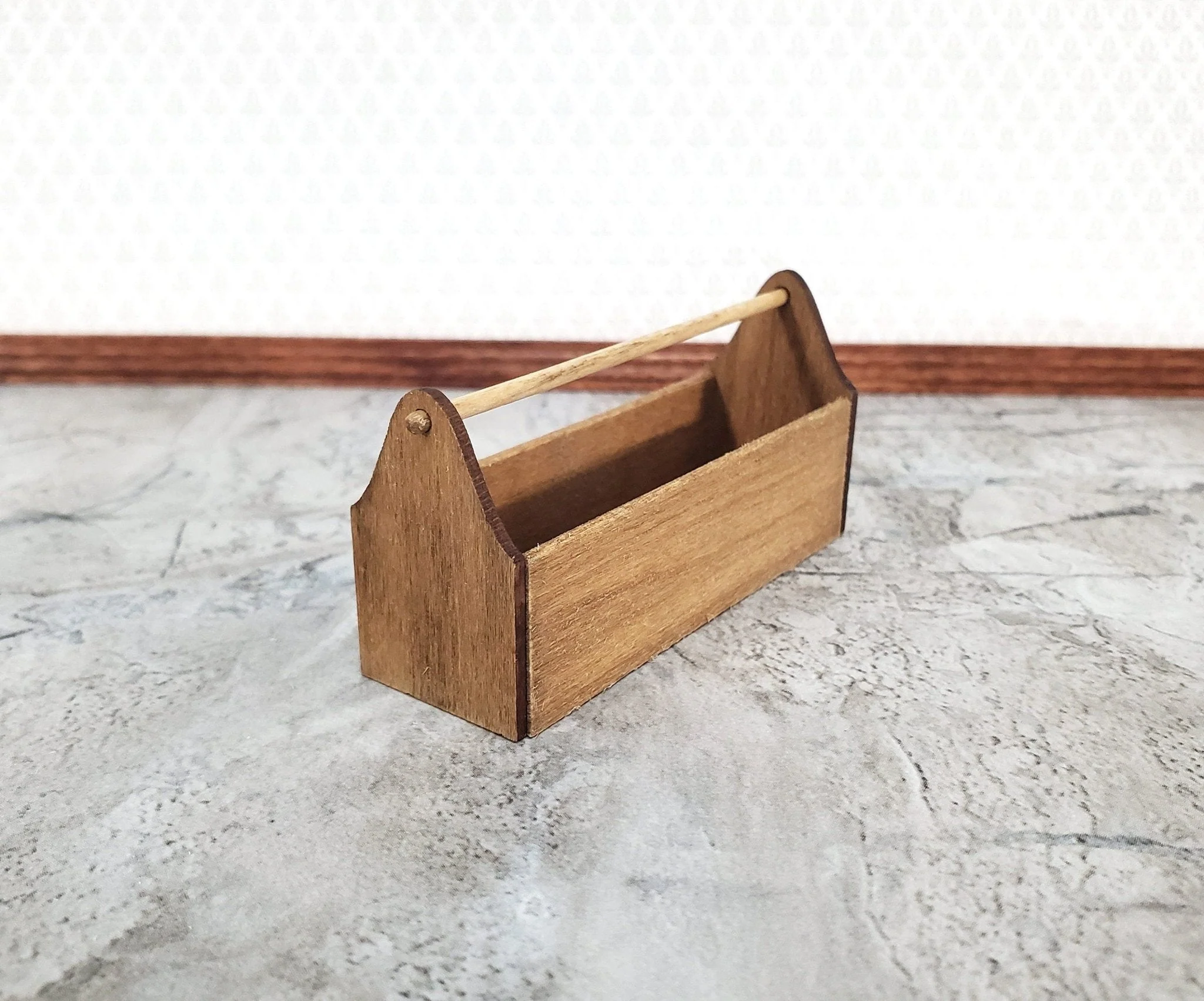 Dollhouse Wood Tool Box Extra Large Vintage Style Miniature Toolbox Sir Thomas Thumb