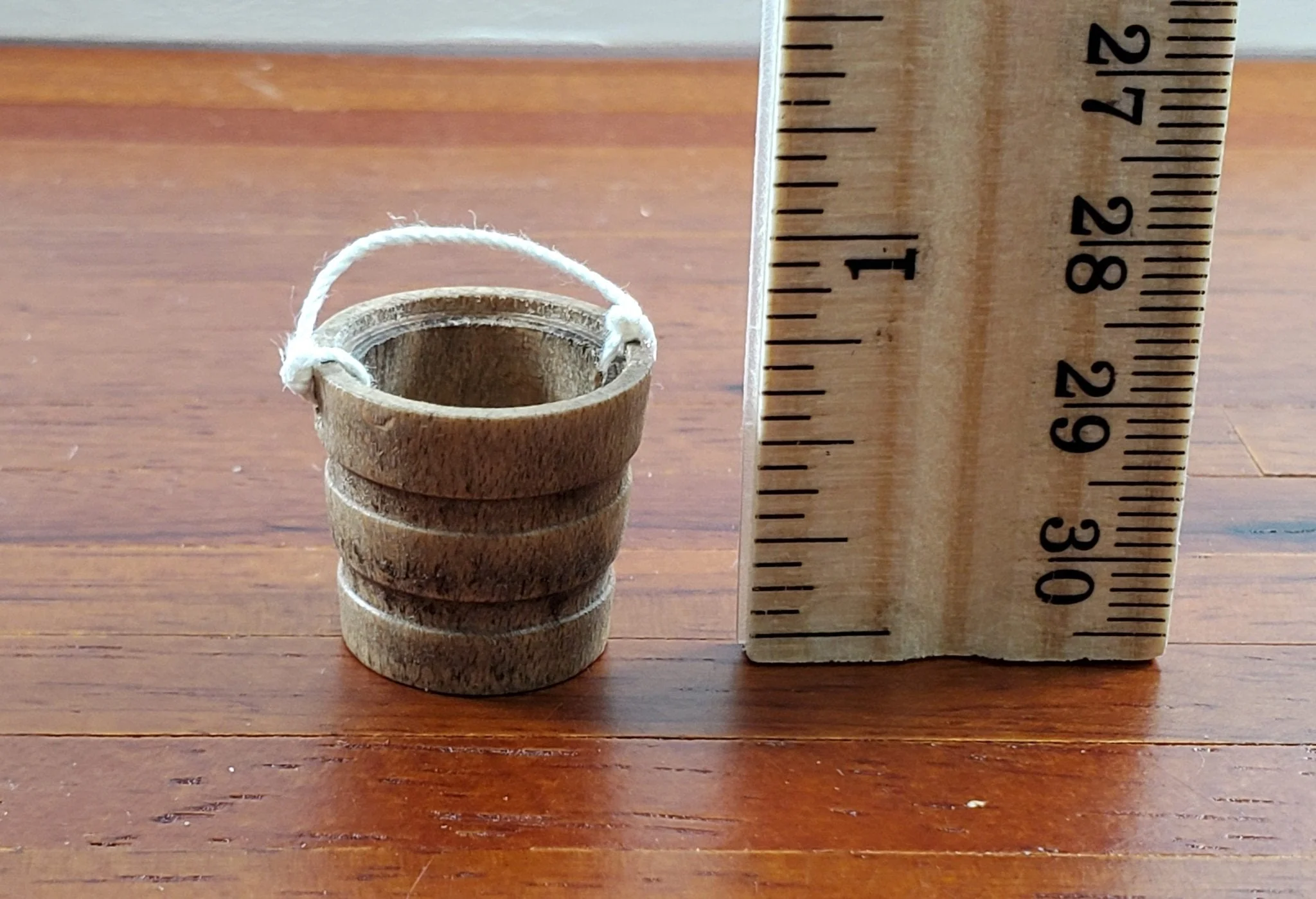 Dollhouse Wooden Bucket Aged Finish 1:12 Scale Miniature Accessories Handcrafted - Image 4