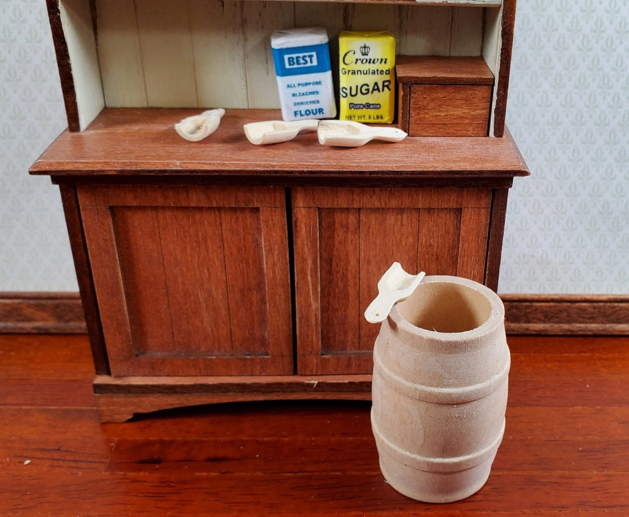 Dollhouse Wooden Scoop for Grain Flour Corn 4 Pieces 1:12 Scale Miniature - Image 2