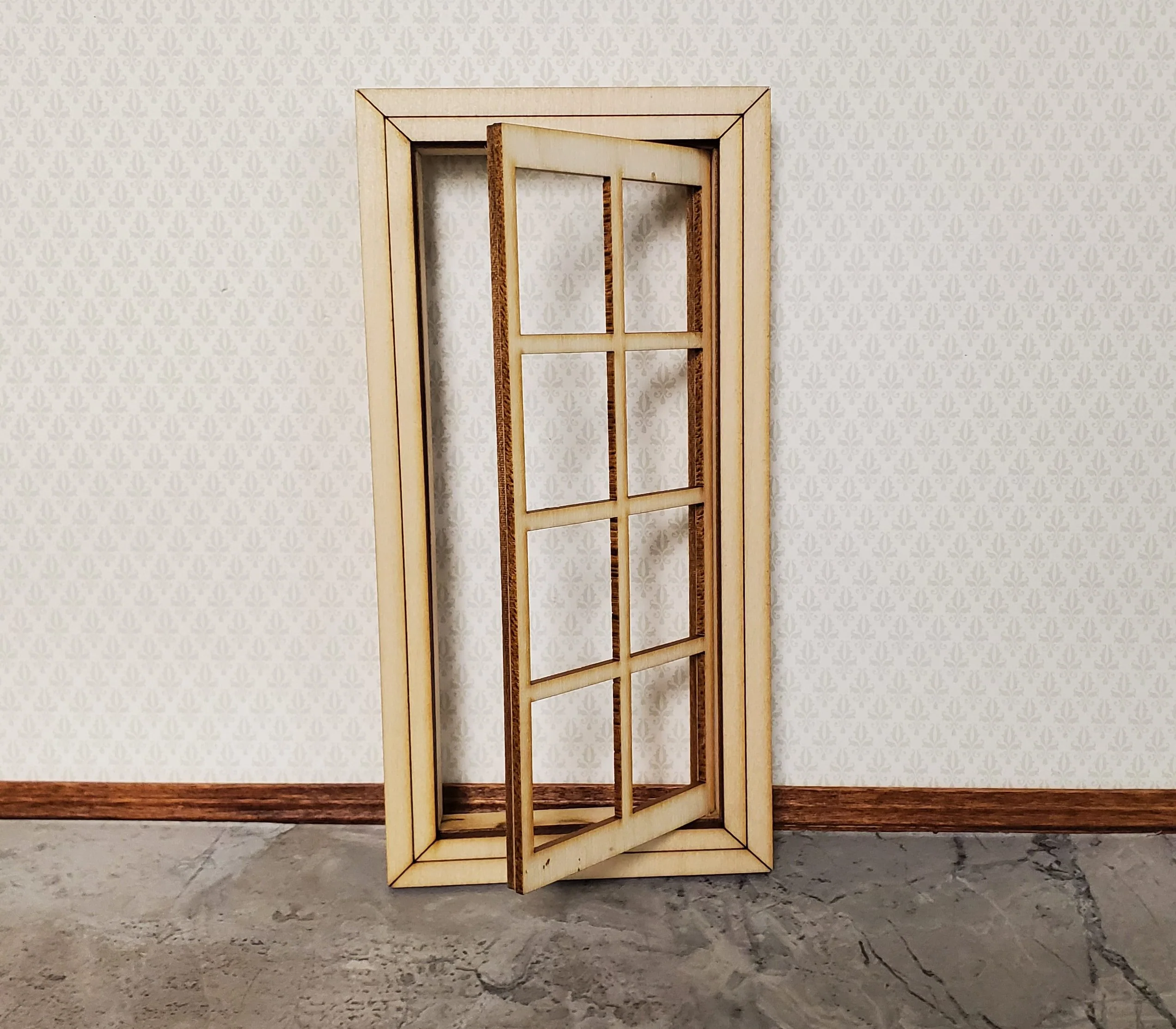 Dollhouse Working Window 8 Pane 1:12 Scale Miniature 404CW by Alessio - Image 2