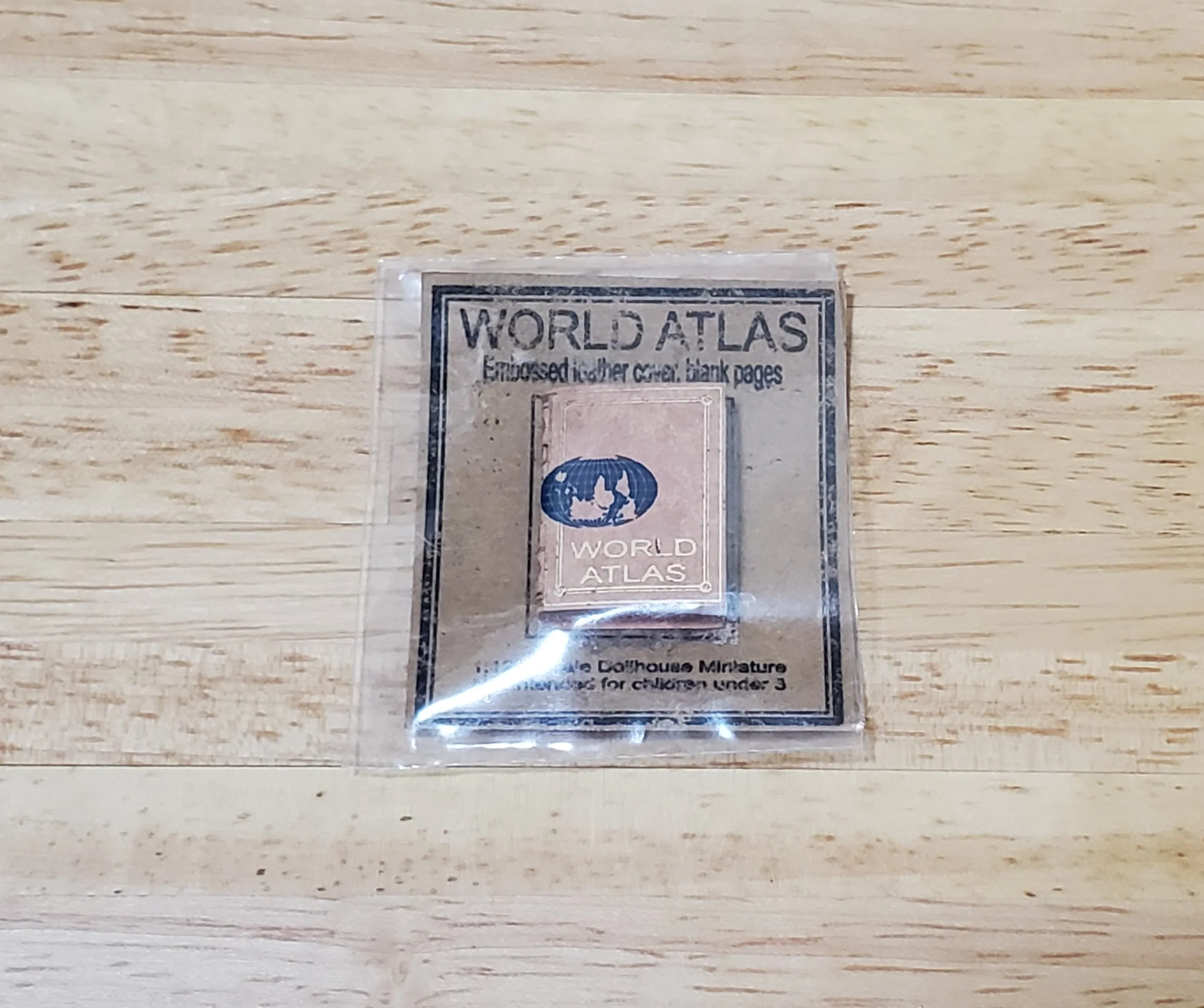Dollhouse World Atlas Book 1:12 Scale Miniature (blank inside) Handmade