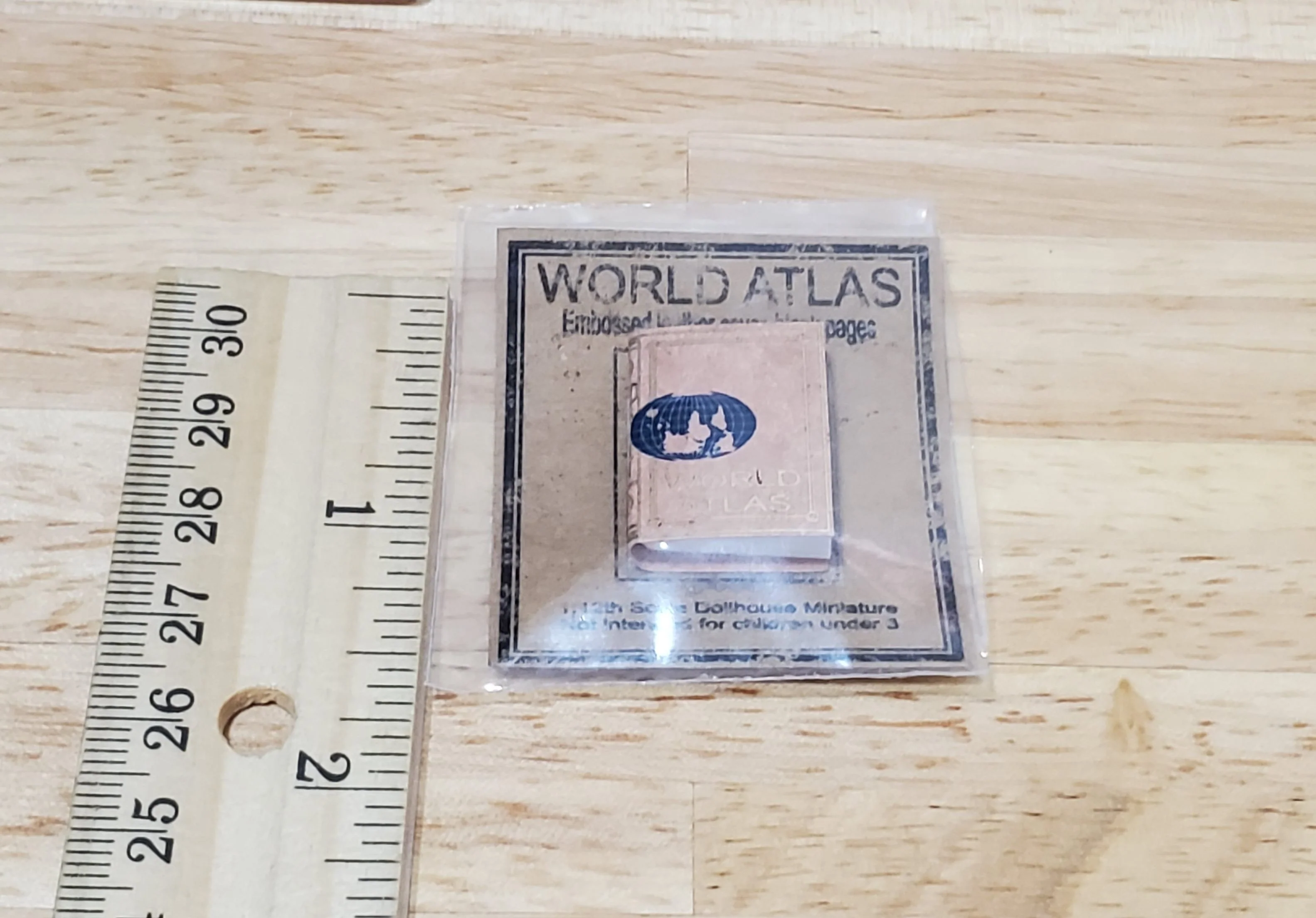 Dollhouse World Atlas Book 1:12 Scale Miniature (blank inside) Handmade - Image 2