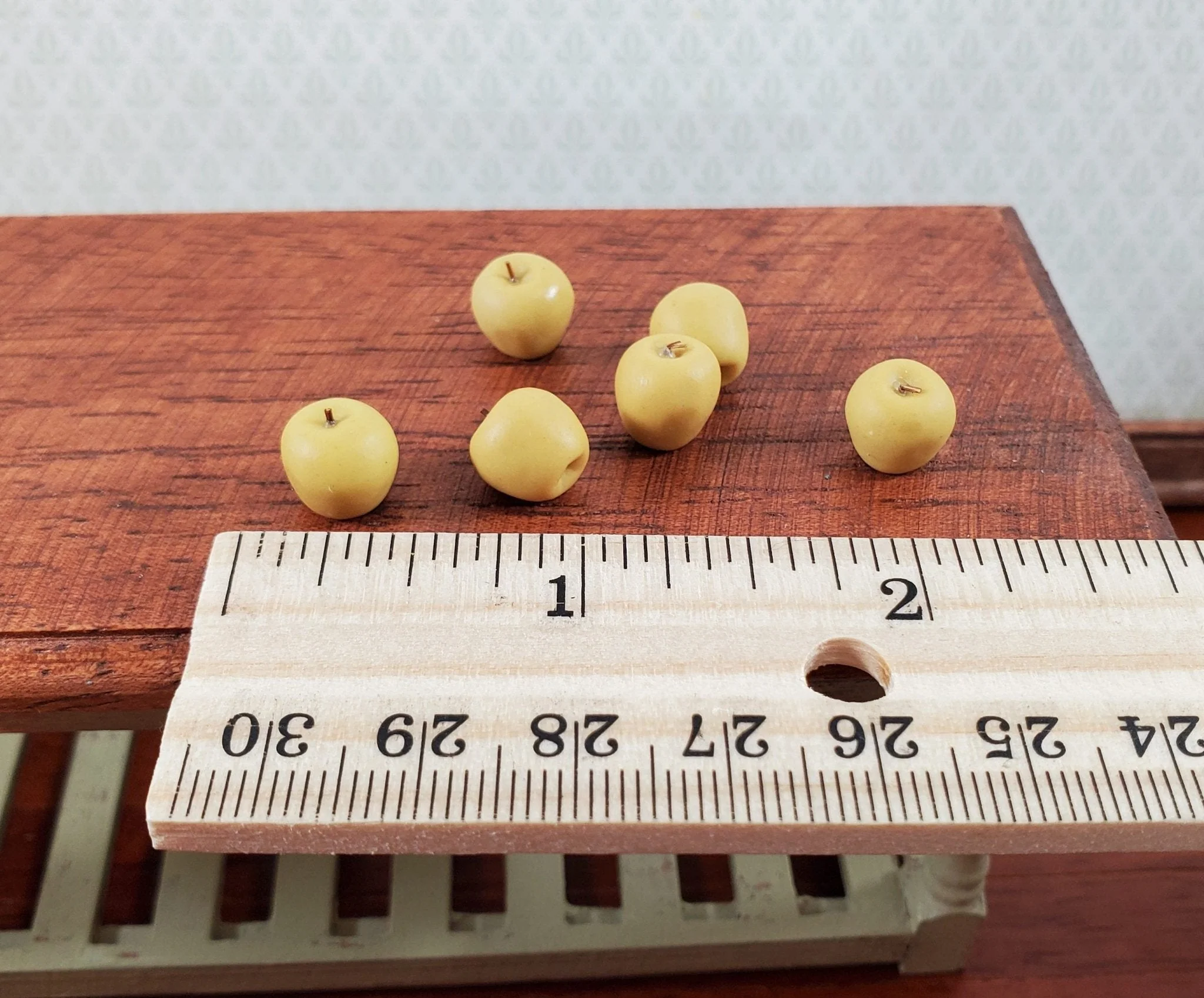 Dollhouse Yellow Apples Set of 6 1:12 Scale Miniatures Kitchen Food Fruits - Image 2