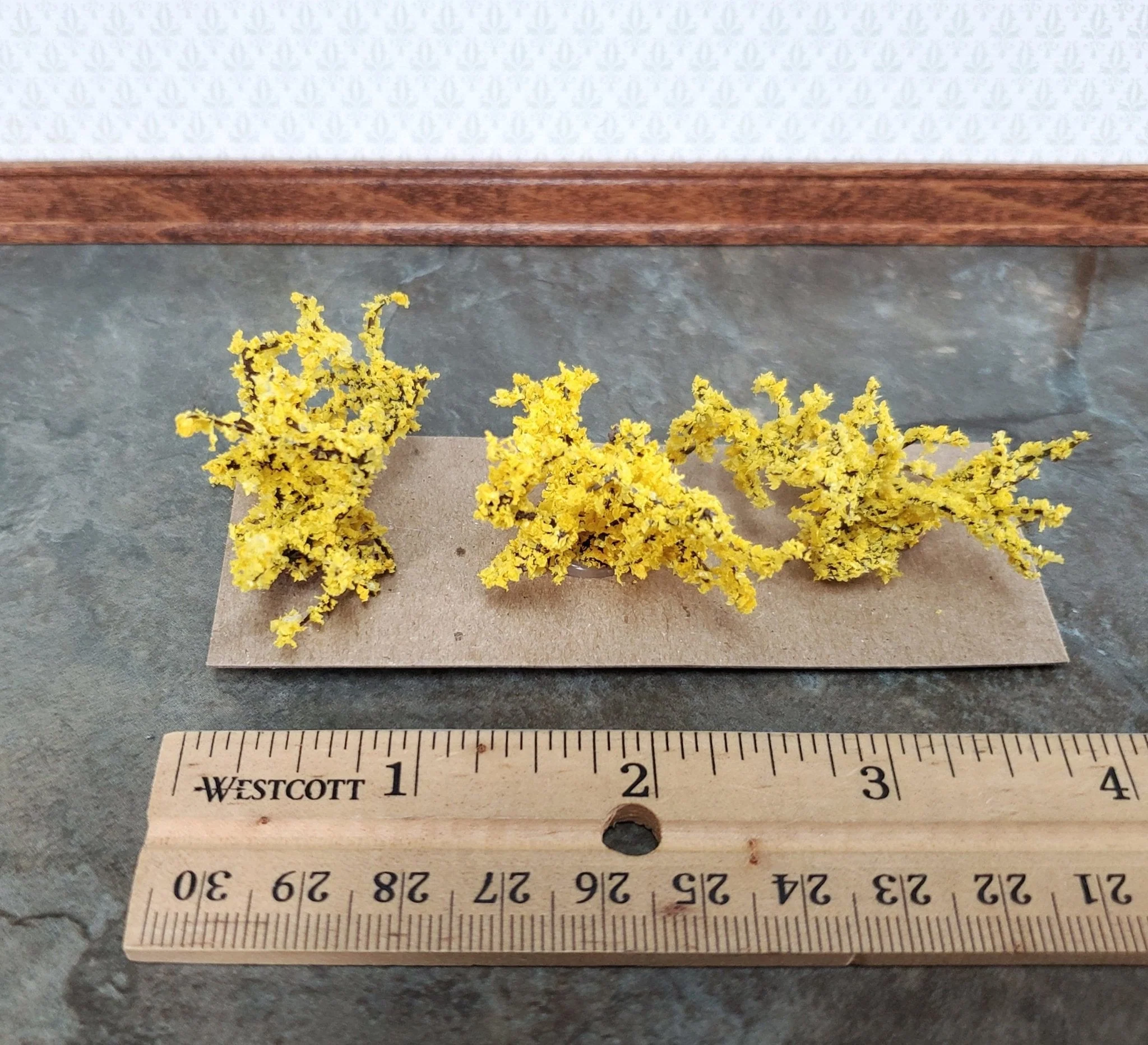 Dollhouse Yellow Forsythia Bush Flowering Shrub x3 1:12 Scale Miniature Garden - Image 3