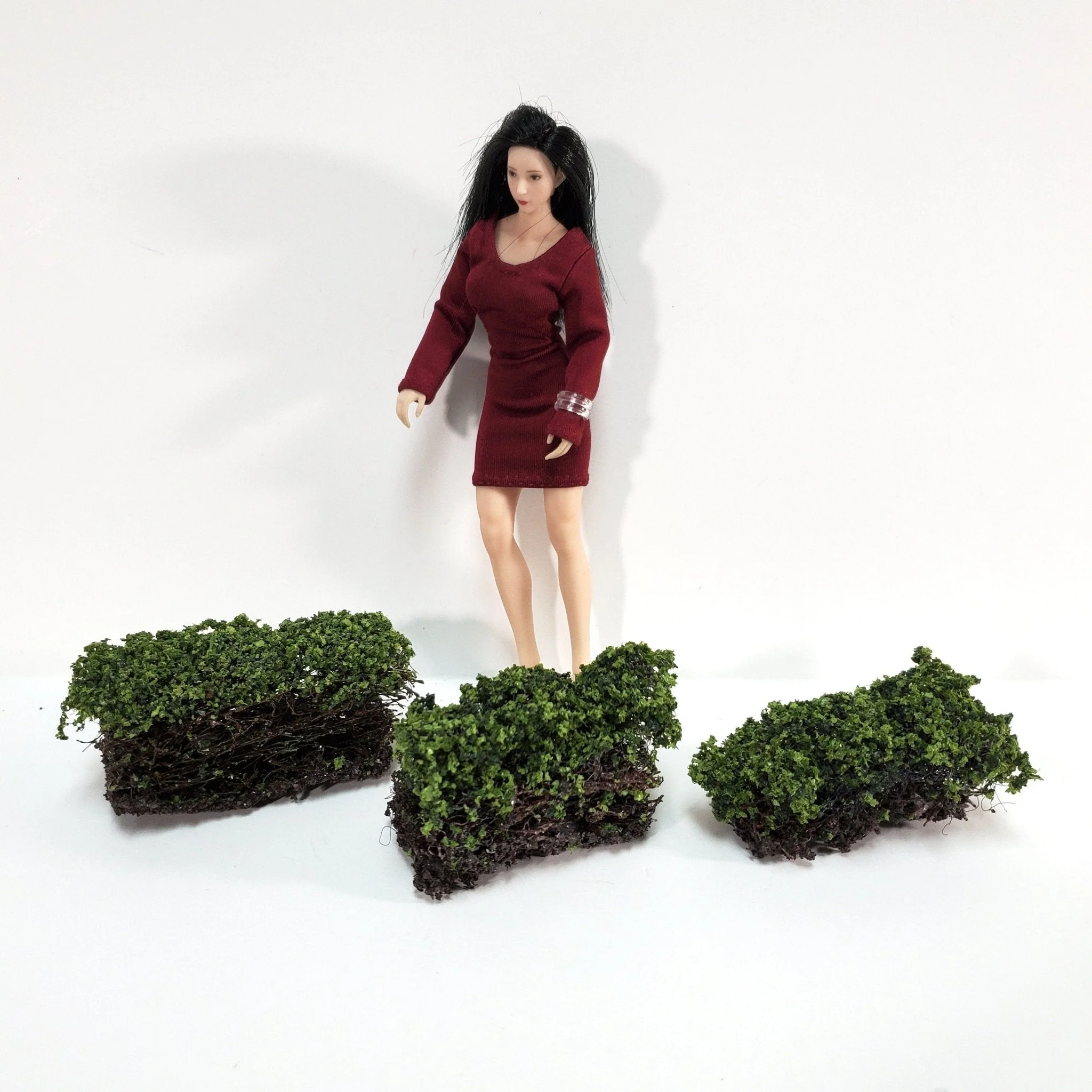 Hedges Bush Green 3 Pieces Small Model RR Dioramas Dollhouses Scenery - Image 5