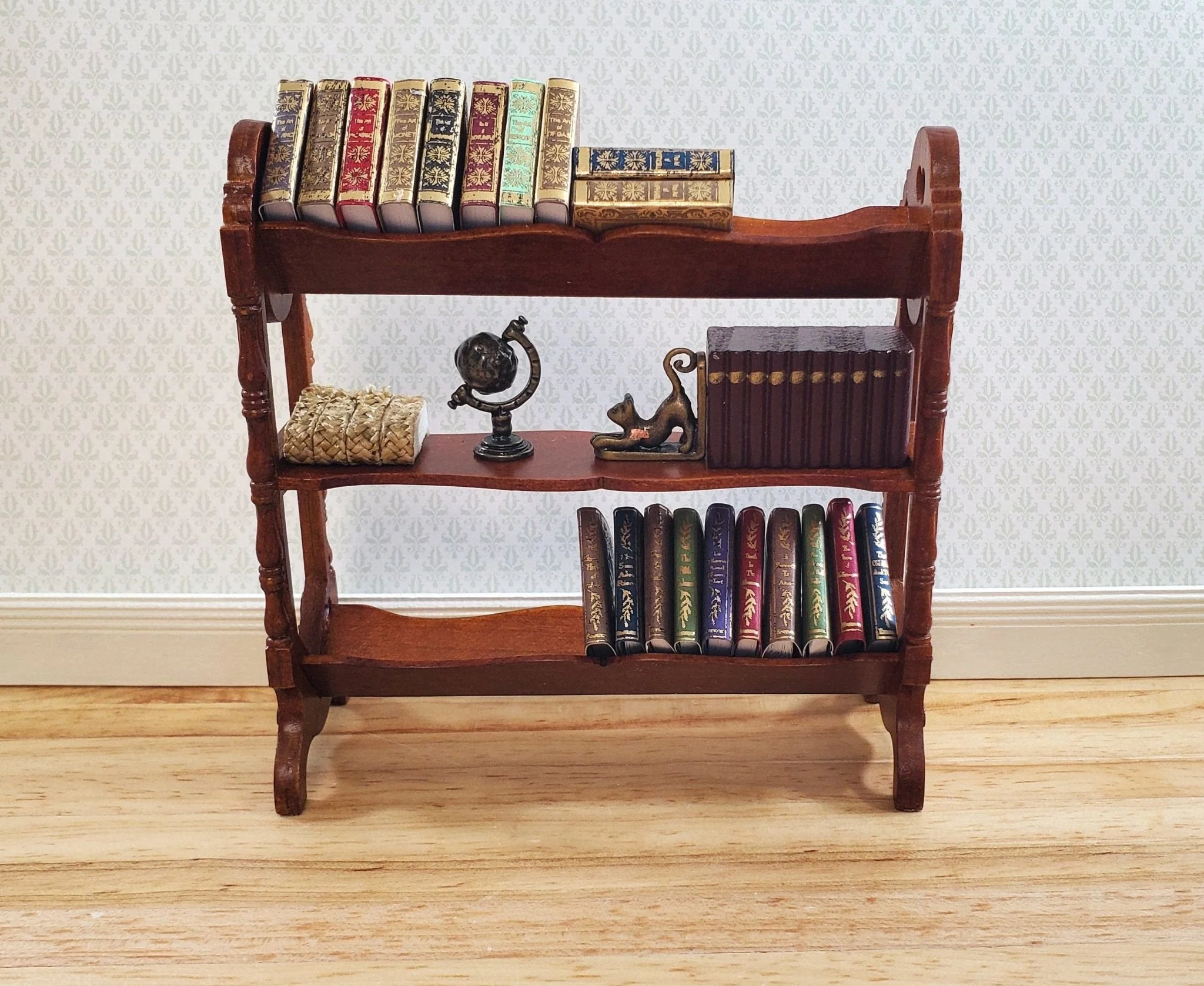 JBM Dollhouse Book Trough Stand Arts and Crafts Style LARGE 1:12 Scale Miniature - Image 4