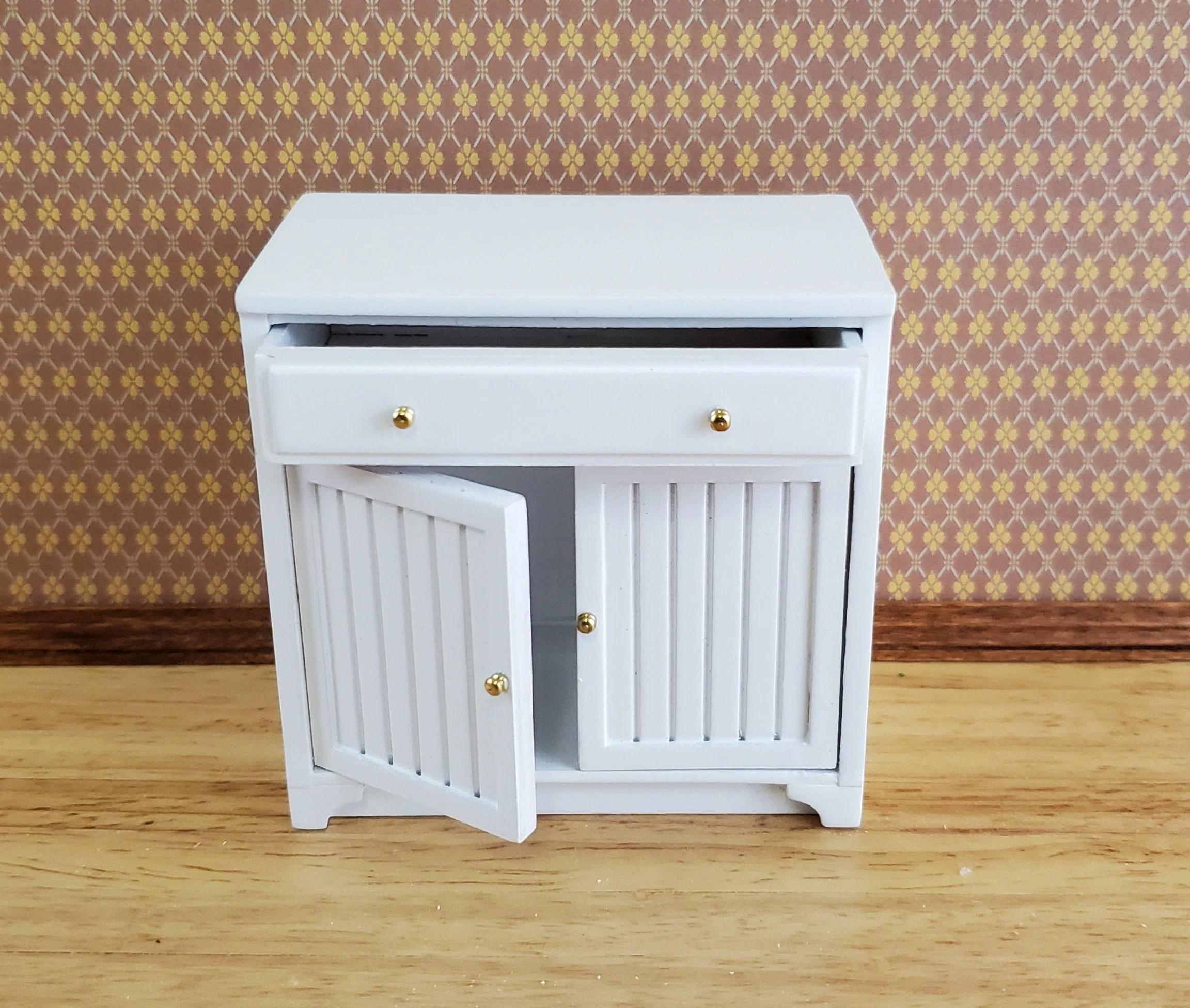 JBM Dollhouse Miniature Lower Kitchen Cabinet White 1:12 Scale Cupboard - Image 2
