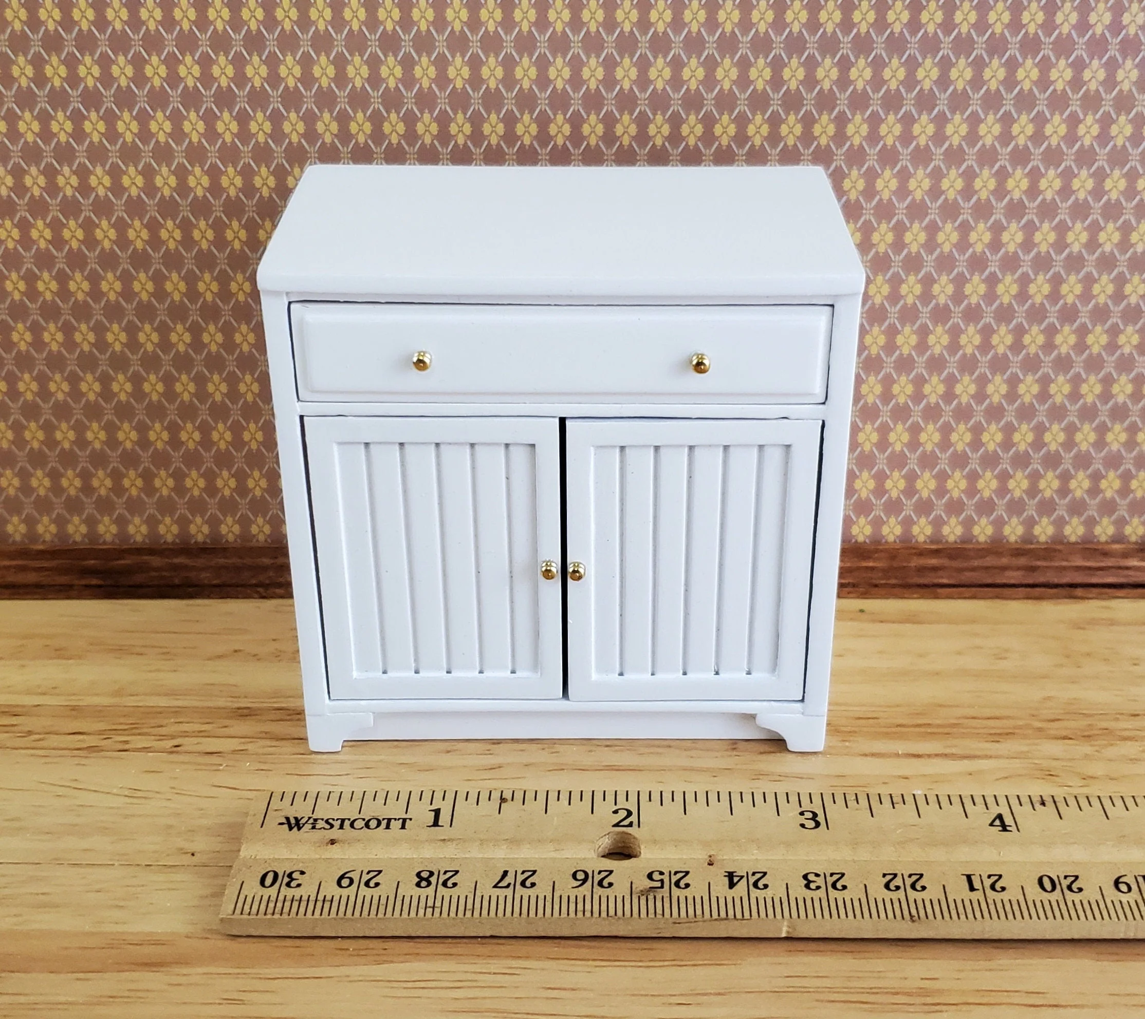 JBM Dollhouse Miniature Lower Kitchen Cabinet White 1:12 Scale Cupboard - Image 3