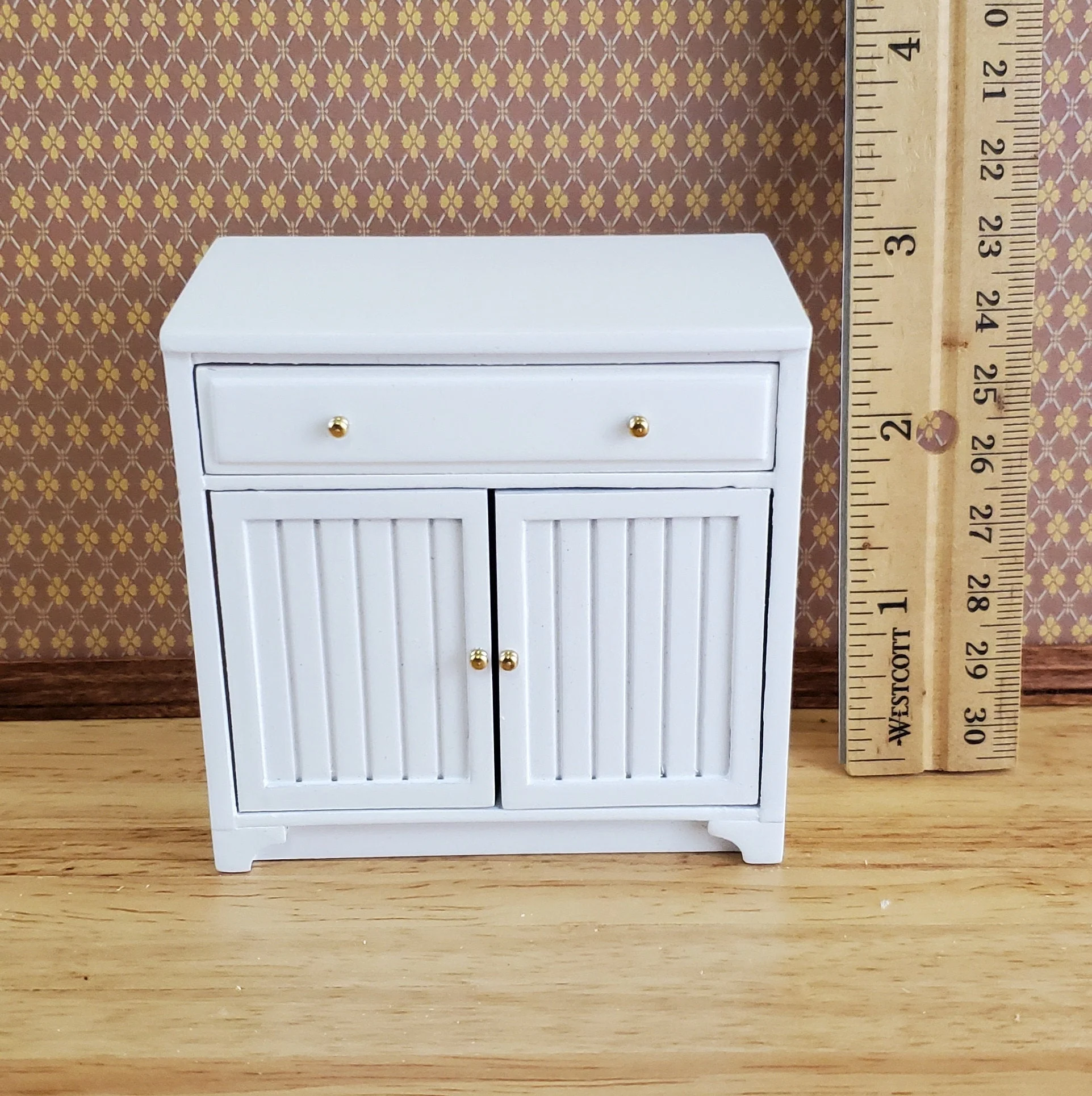 JBM Dollhouse Miniature Lower Kitchen Cabinet White 1:12 Scale Cupboard - Image 4