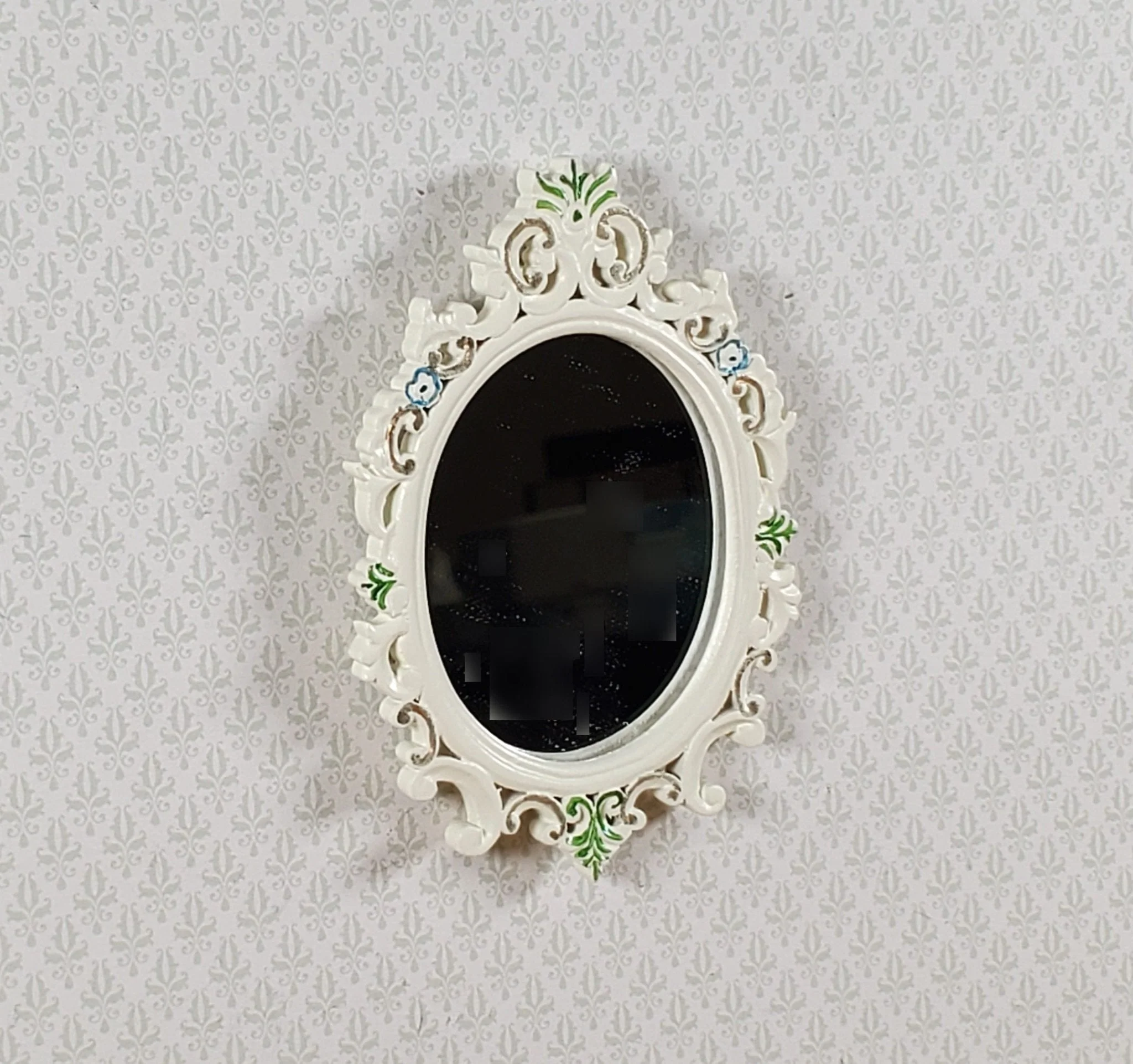 JBM Dollhouse Mirror Cream Finish Empire Style 1:12 Scale Miniature Hand Painted - Image 2