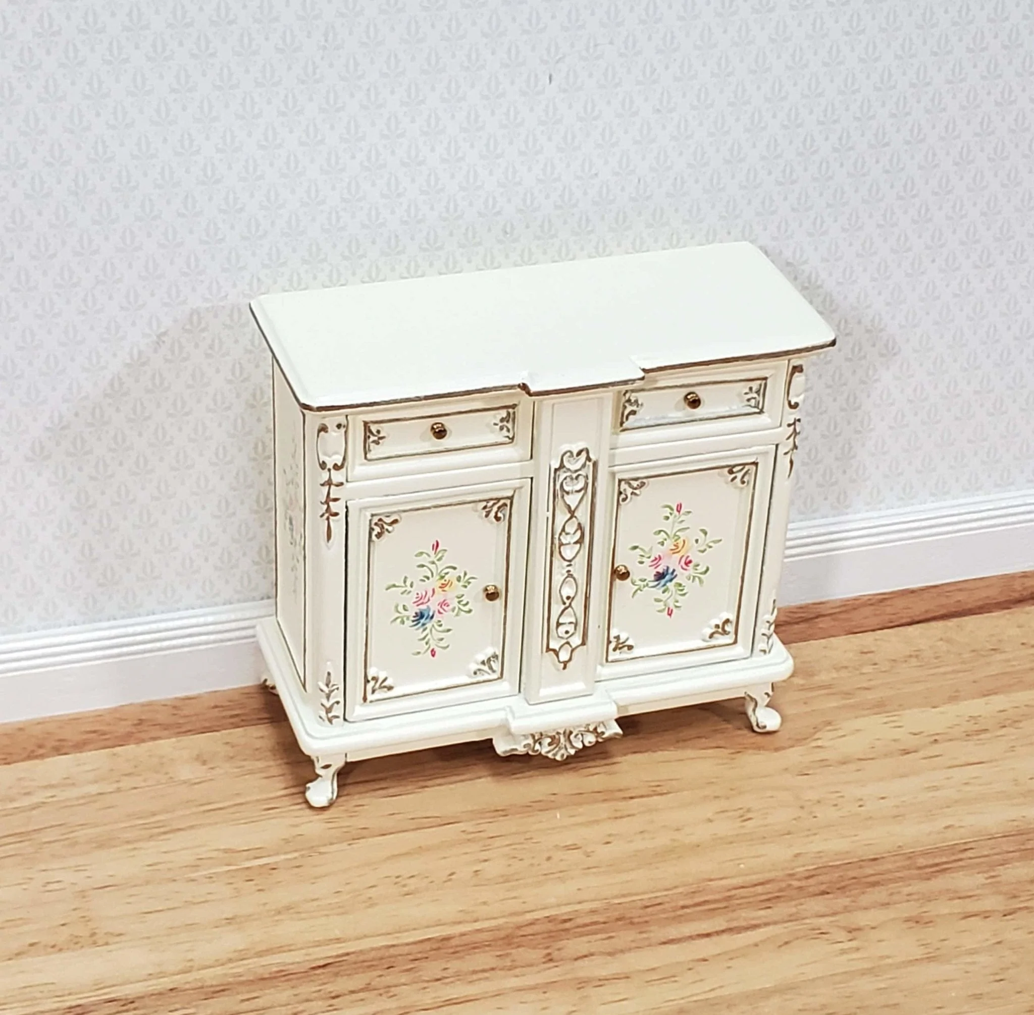 JBM Dollhouse Sideboard Buffet Cream Hand Painted 1:12 Scale Miniature Furniture - Image 2
