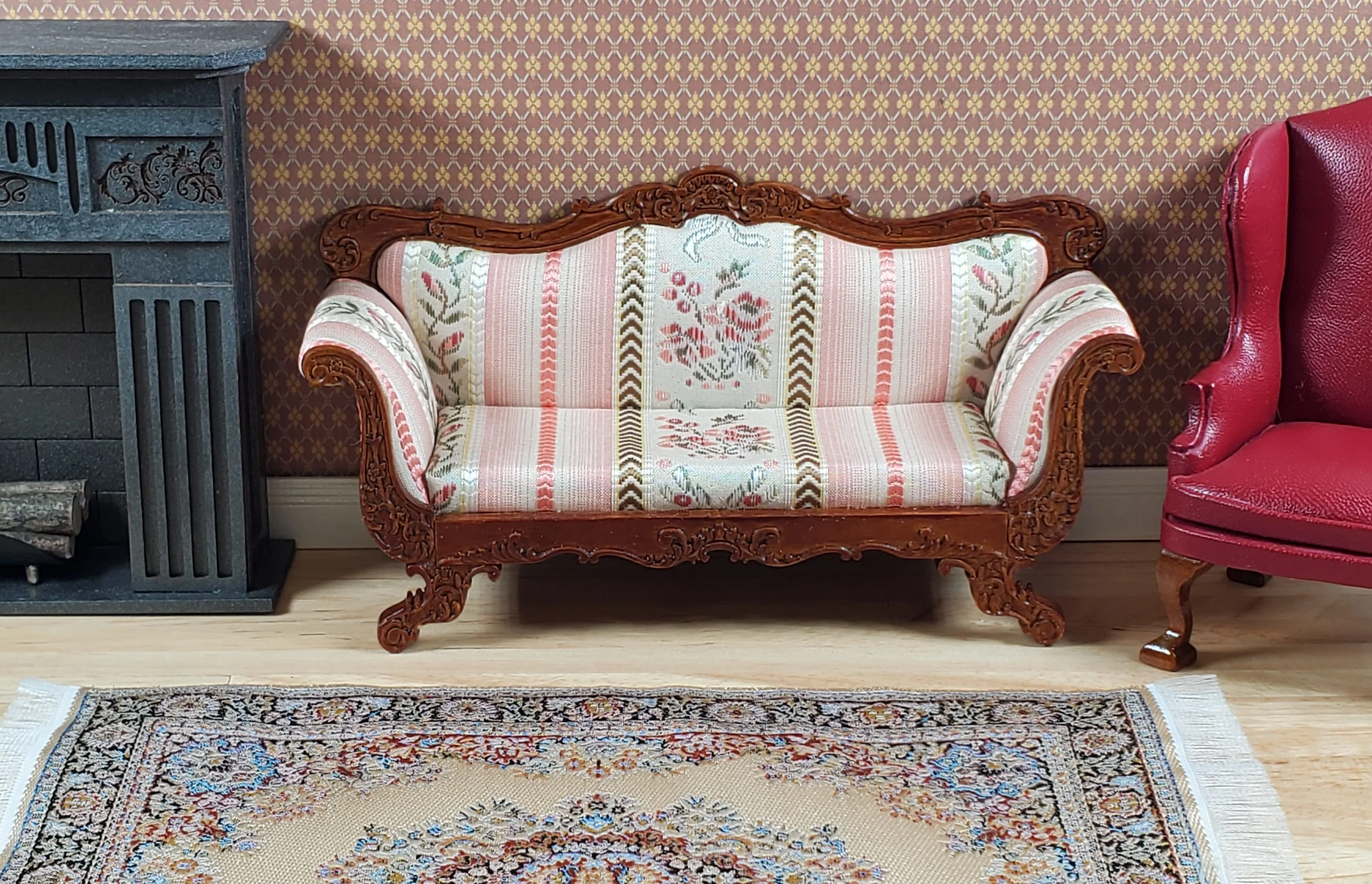 JBM Dollhouse Sofa Couch Victorian Empire Styel 1:12 Scale Miniature Furniture - Image 3
