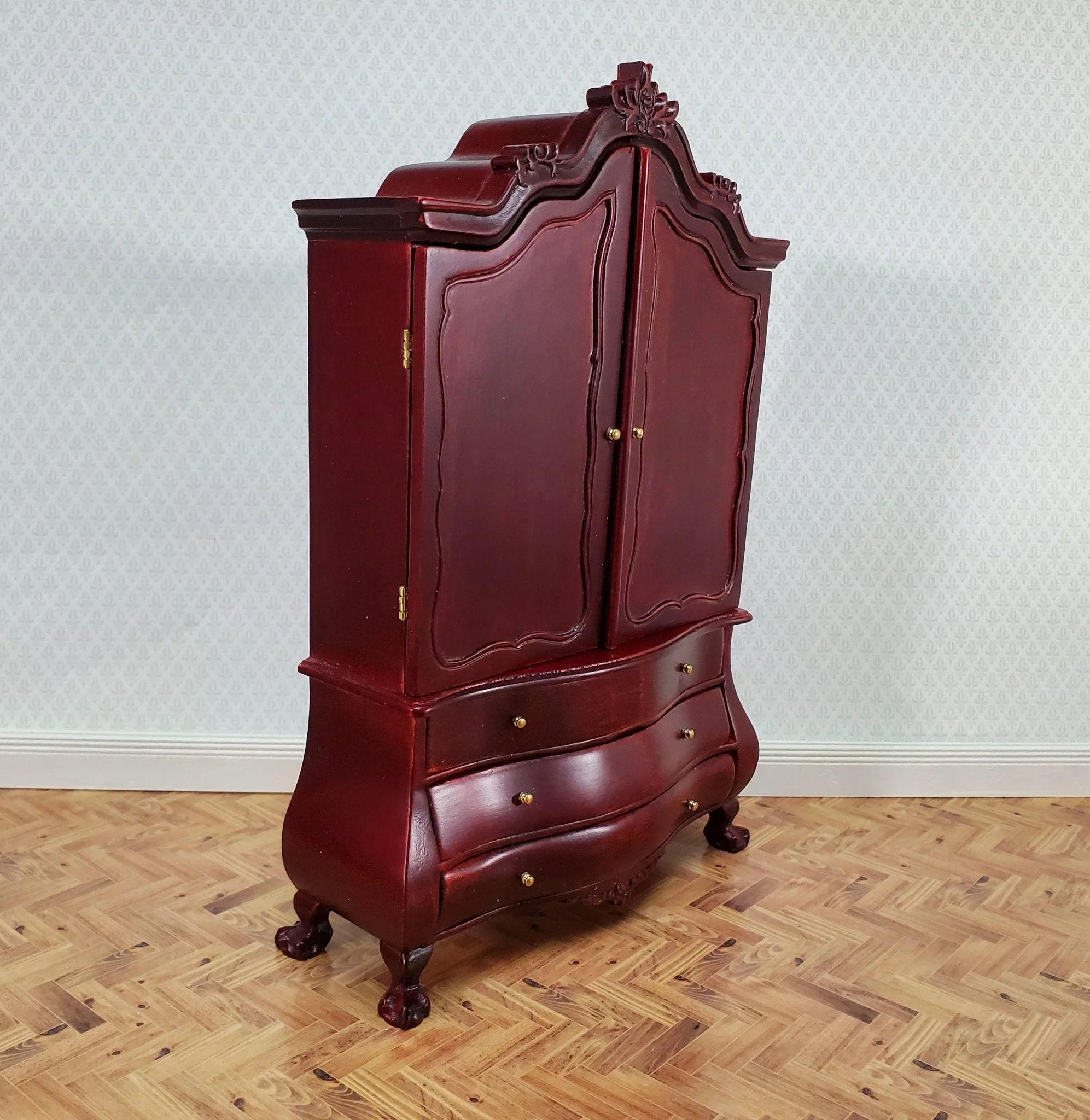 JBM Dutch Baby House Cabinet Dollhouse Large 1:12 Scale Miniature Mahogany Finish - Image 5