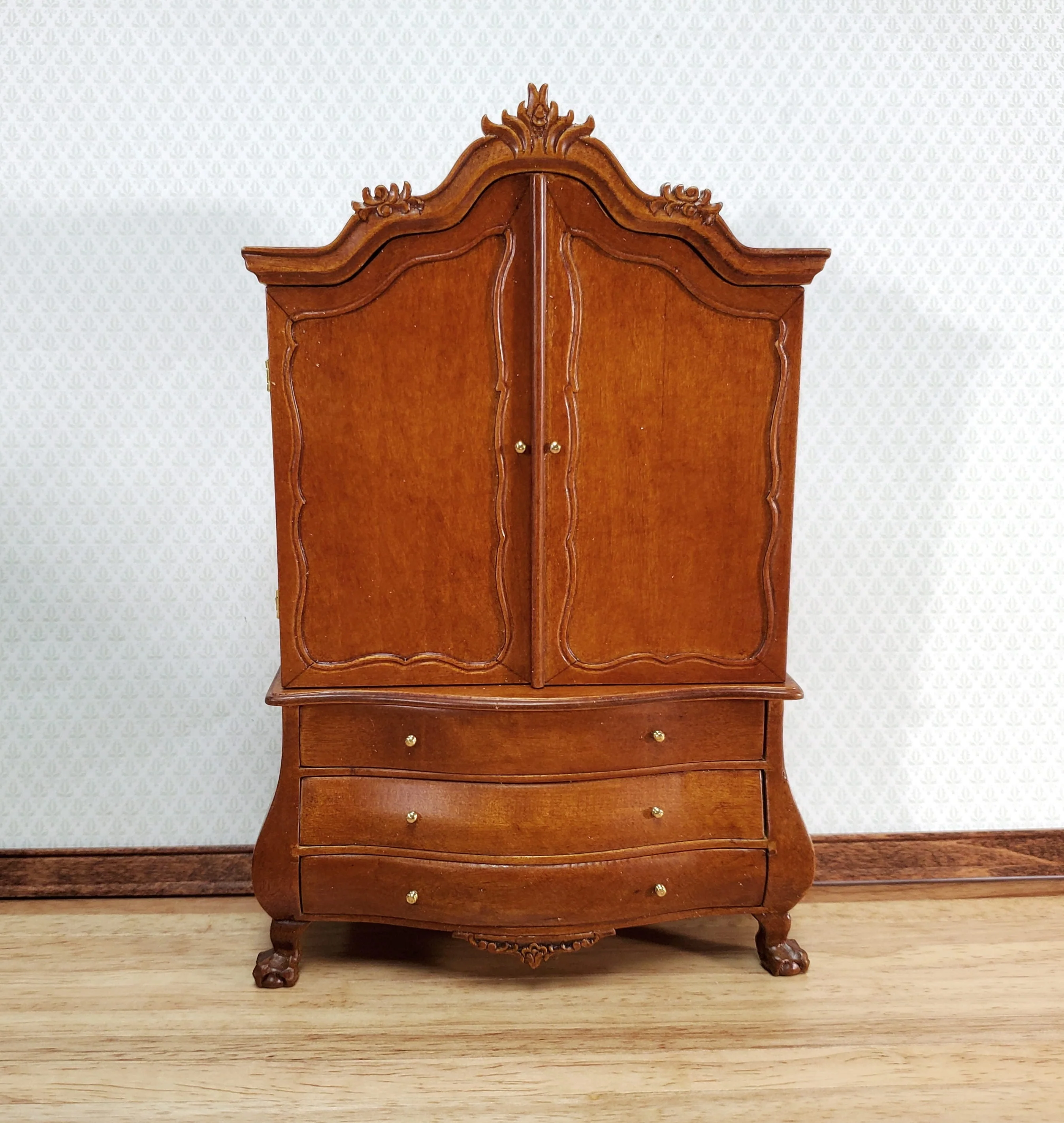JBM Dutch Baby House Cabinet Dollhouse Large 1:12 Scale Miniature Walnut Finish - Image 2