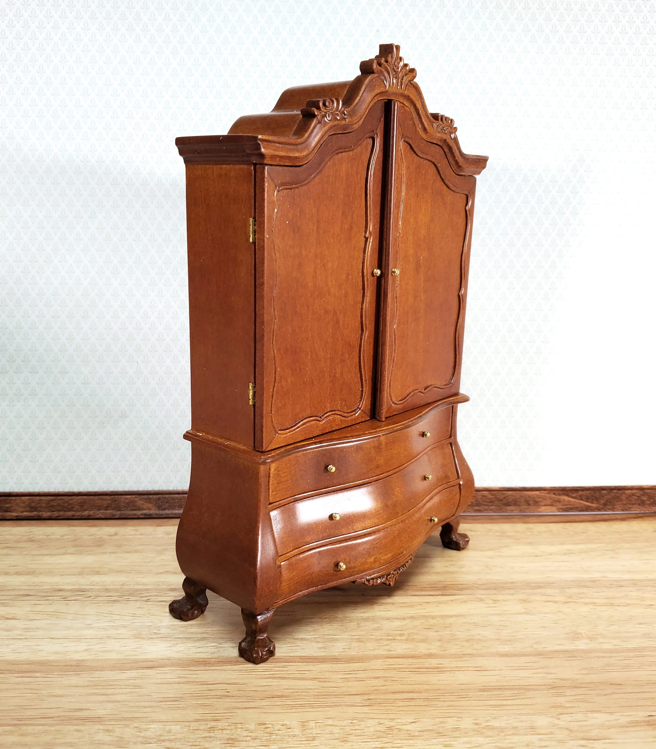 JBM Dutch Baby House Cabinet Dollhouse Large 1:12 Scale Miniature Walnut Finish - Image 3