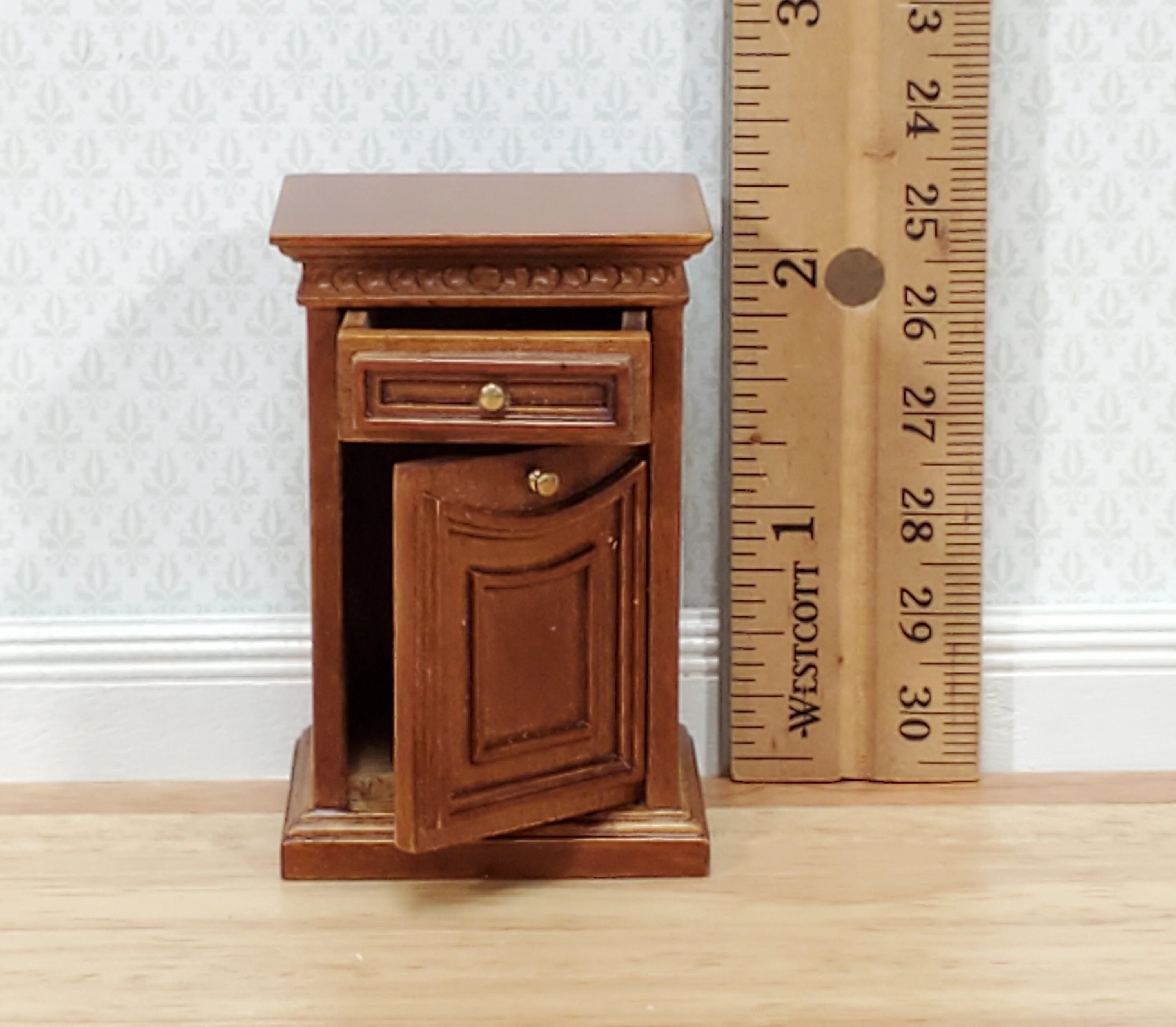 JBM Dollhouse Nightstand Sheraton Style 1:12 Scale Miniature Furniture - Image 2