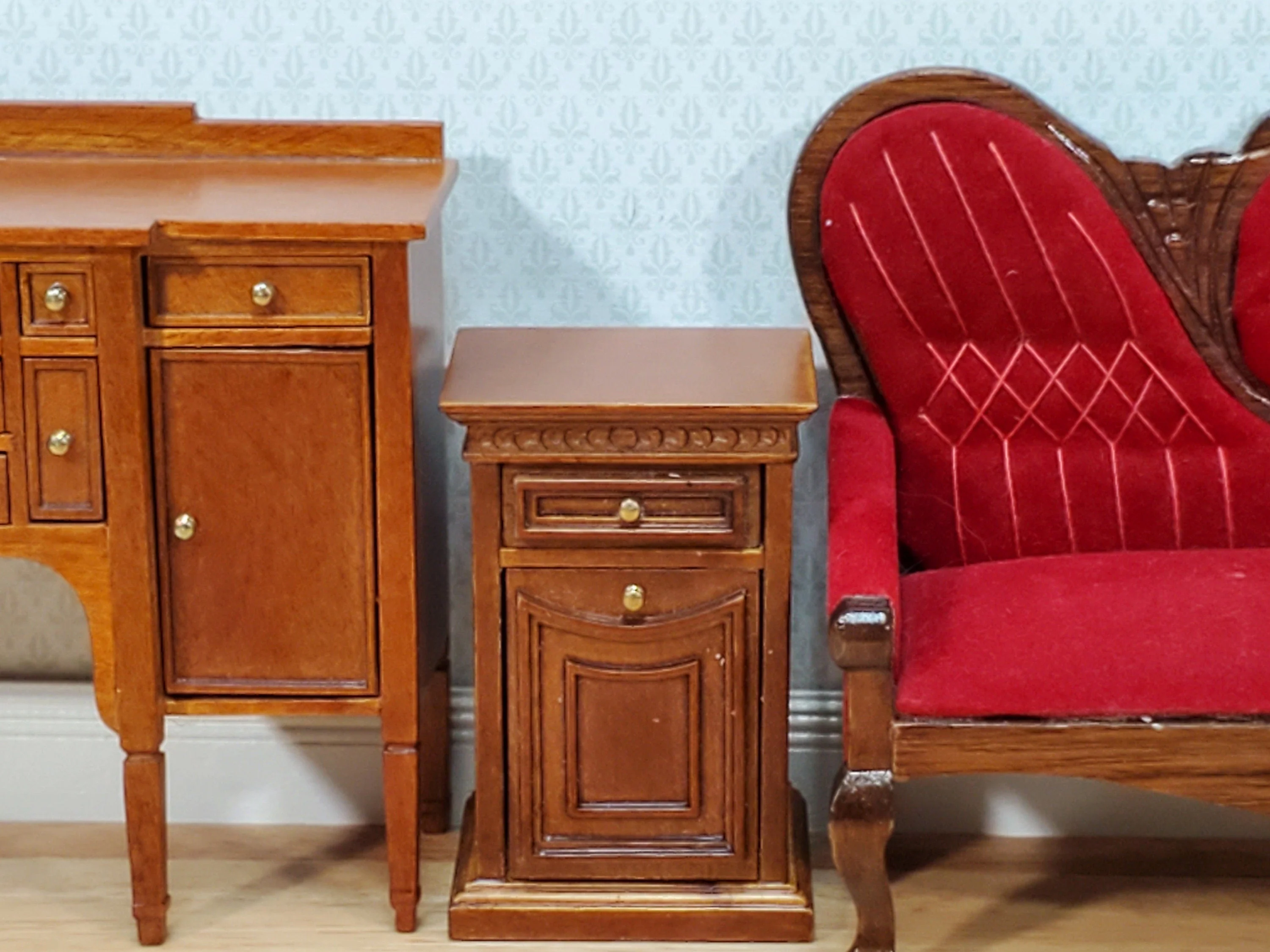 JBM Dollhouse Nightstand Sheraton Style 1:12 Scale Miniature Furniture - Image 4