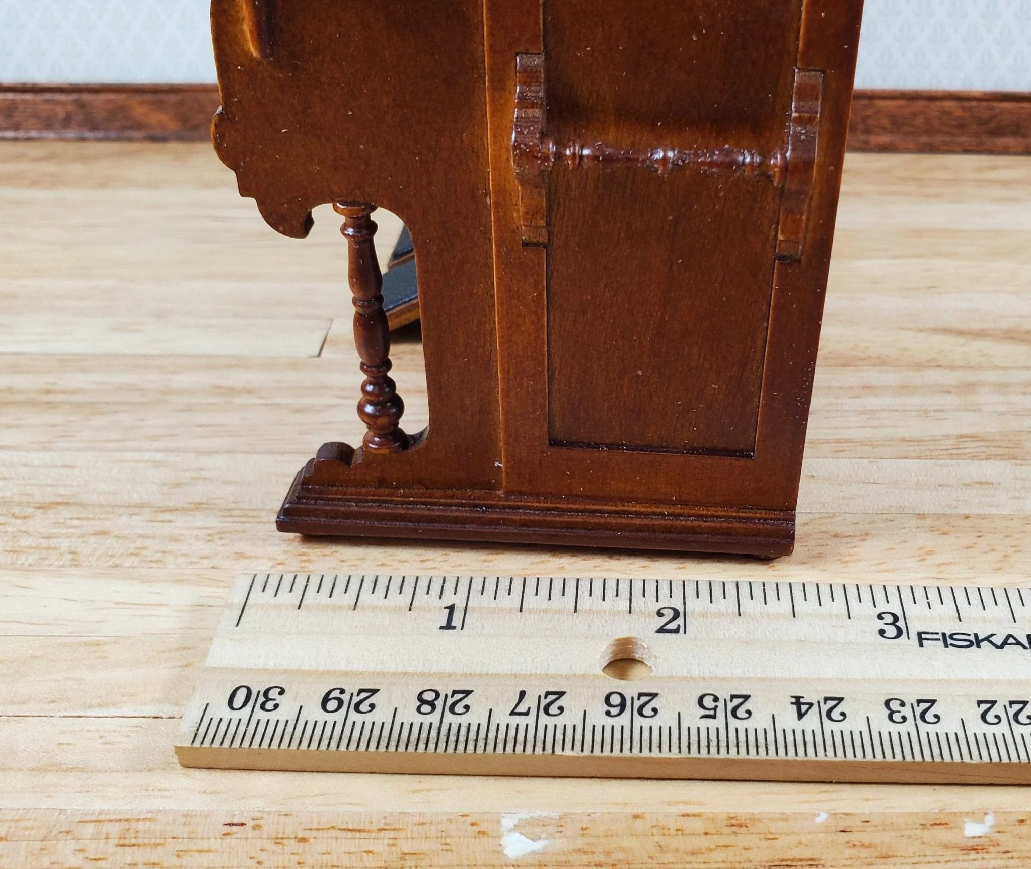 JBM Miniature Upright Pump Organ Walnut Finish 1:12 Scale Dollhouse Furniture - Image 7