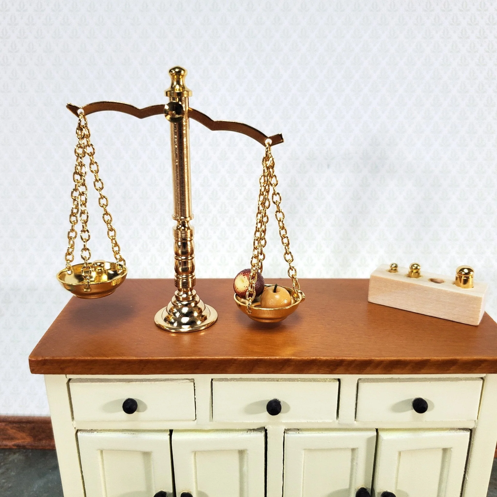 Large Miniature Scales with Weights Pharmacy Apothecary Working Reutter - Image 3