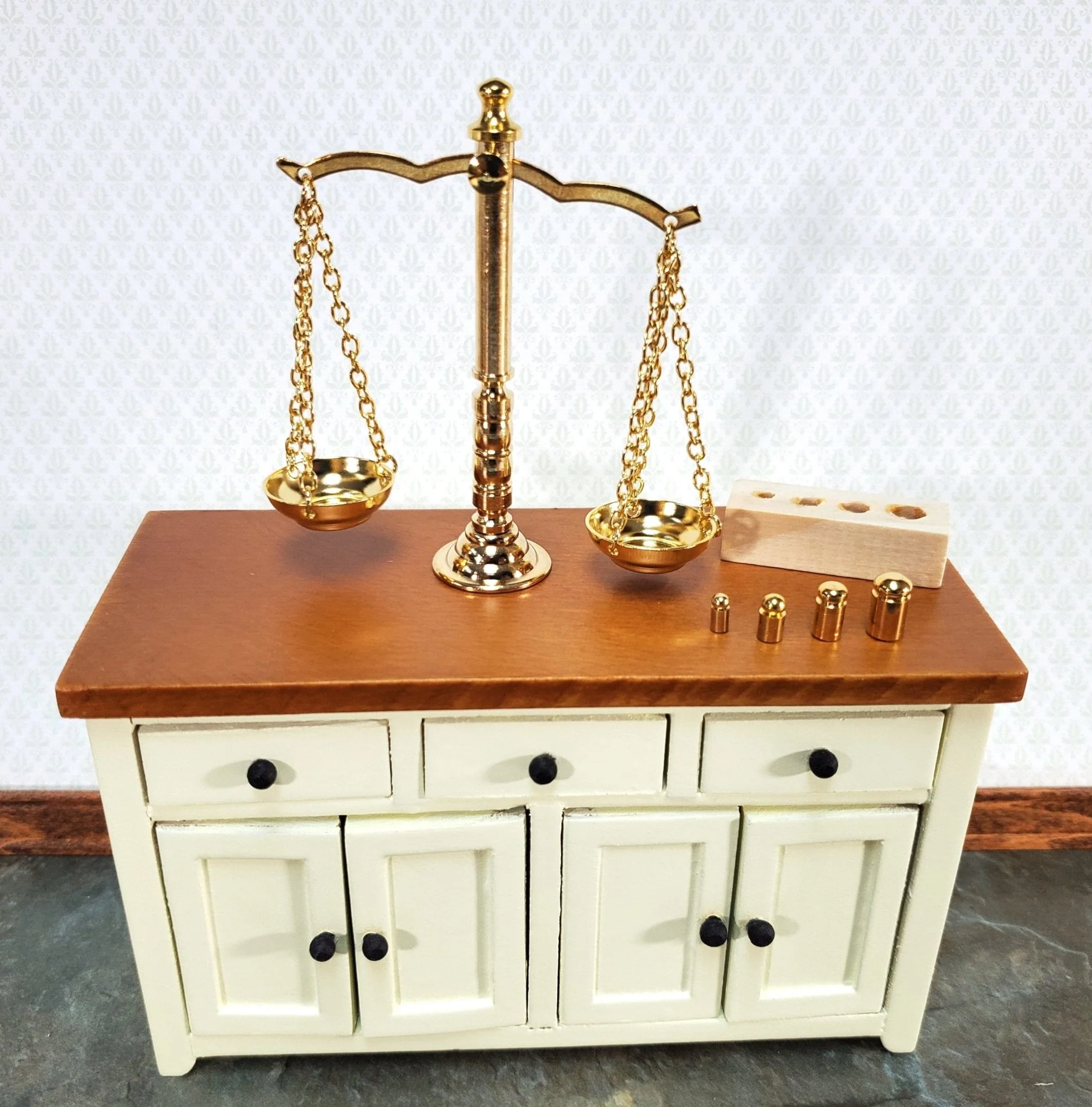 Large Miniature Scales with Weights Pharmacy Apothecary Working Reutter - Image 4